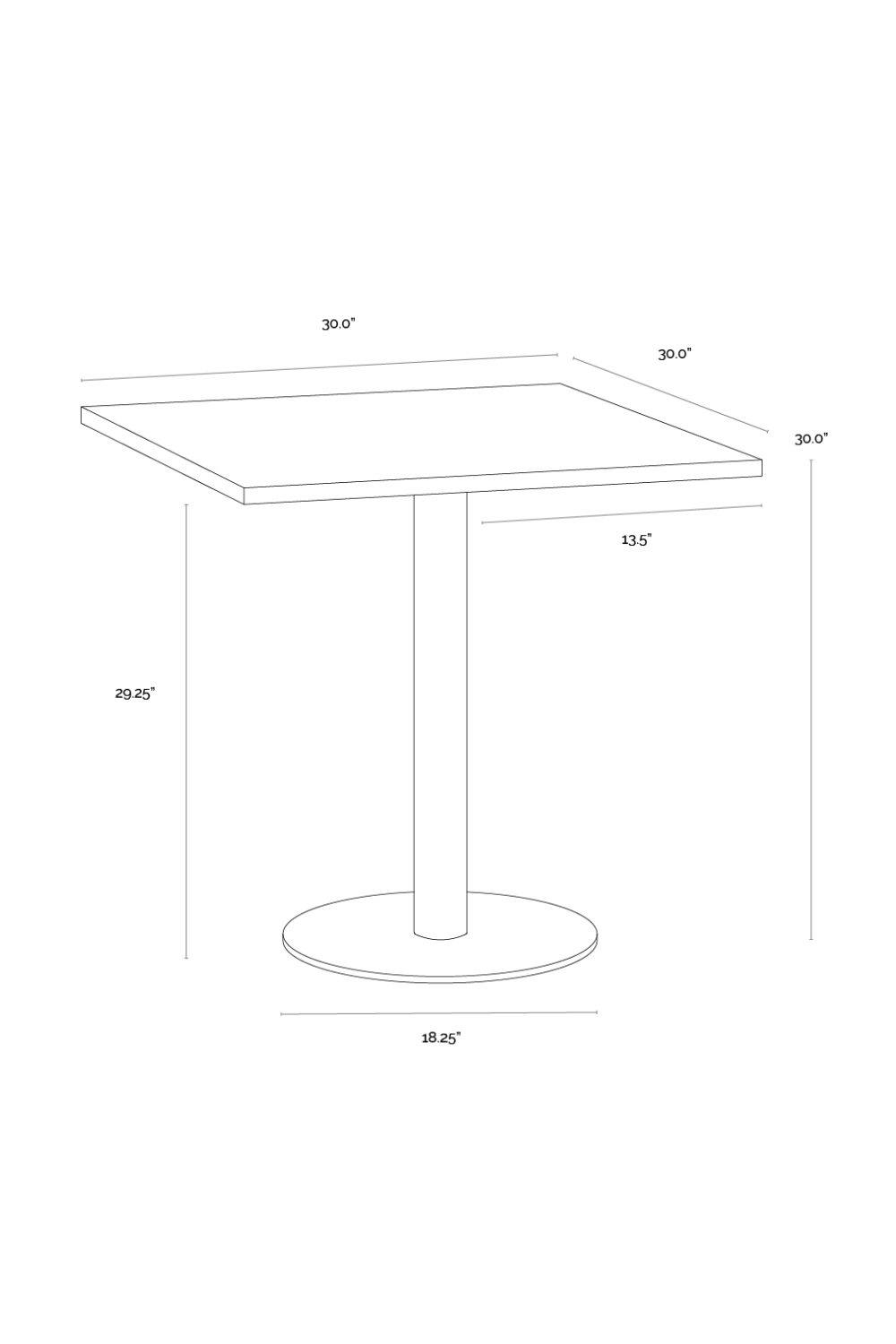 Square White Marble Bistro Table L by Splendido Claudia Dining Table, alternate view 7