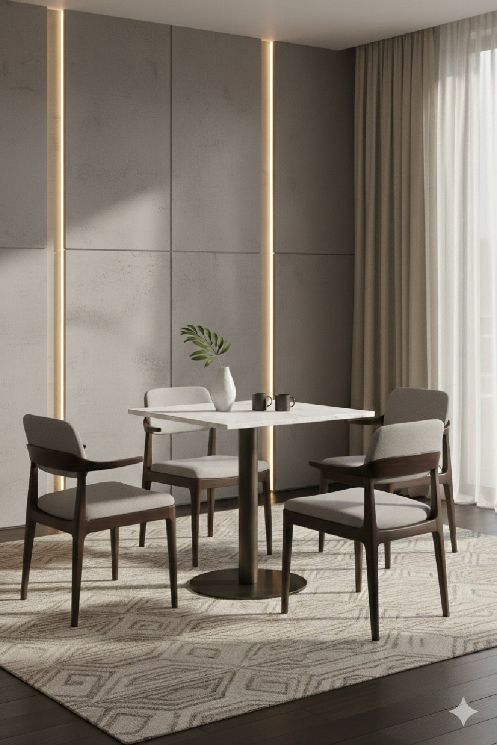 Modern European furniture - Square White Marble Bistro Table L - www.oroa.com