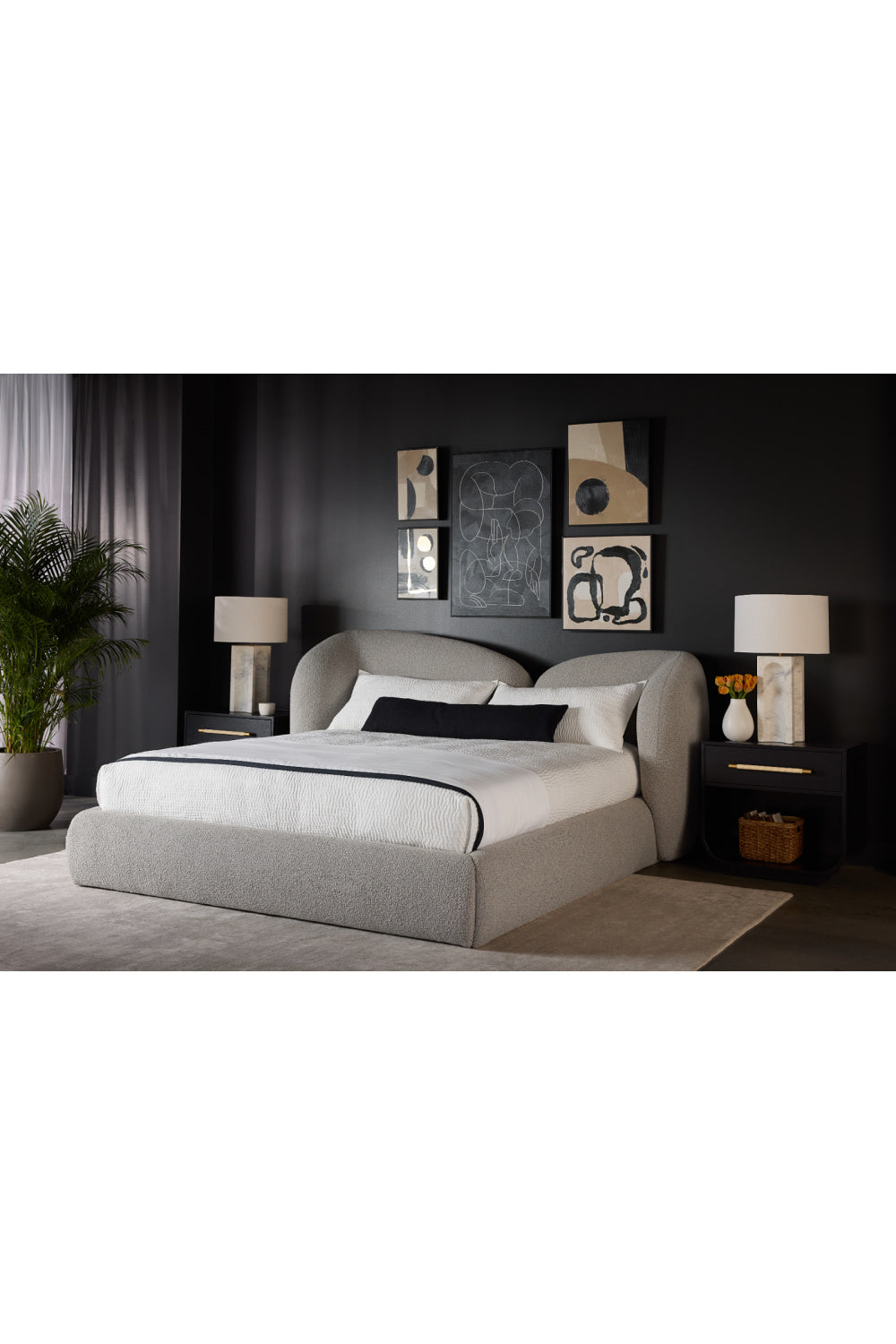 Modern Oak Curved Nightstand by Splendido Tarrant, alternate view 26