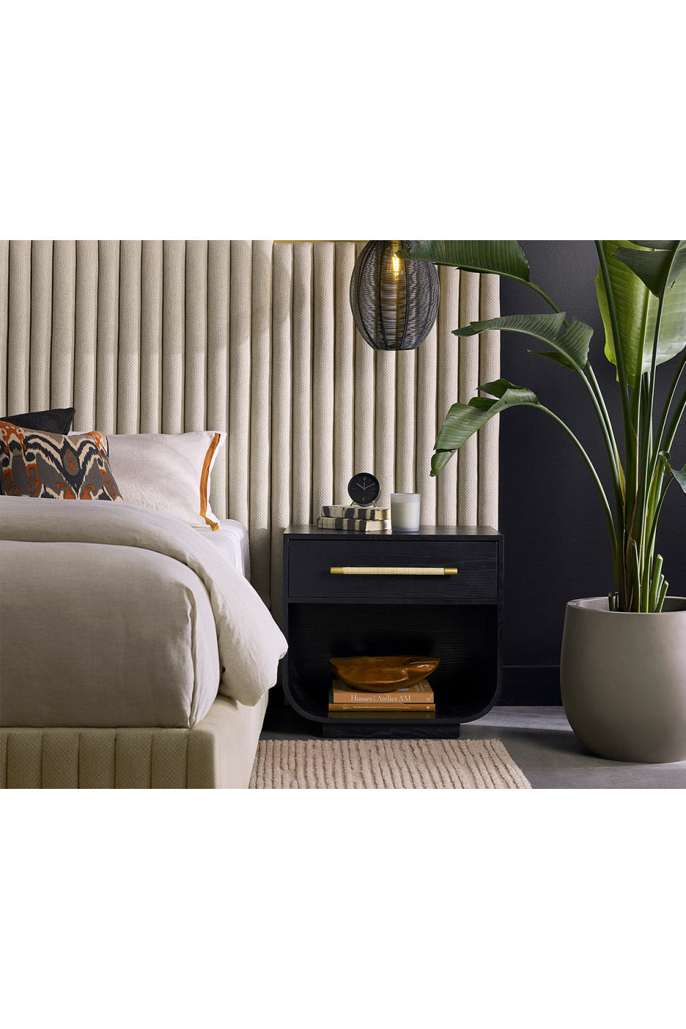 Modern Oak Curved Nightstand by Splendido Tarrant, alternate view 27