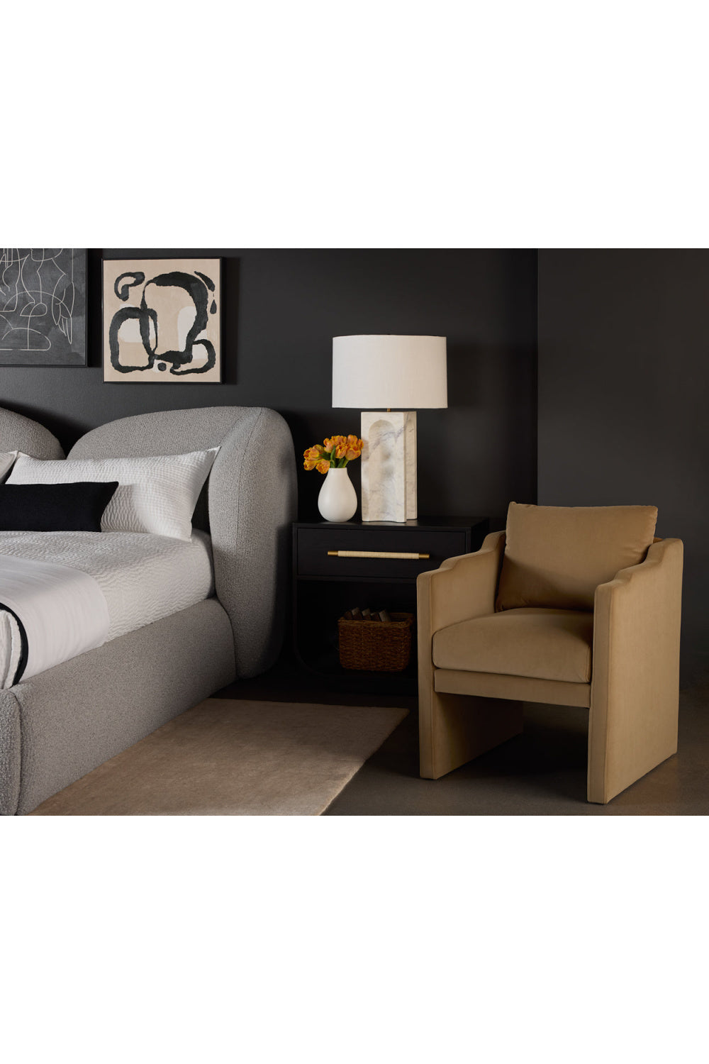 Modern Oak Curved Nightstand by Splendido Tarrant, alternate view 25