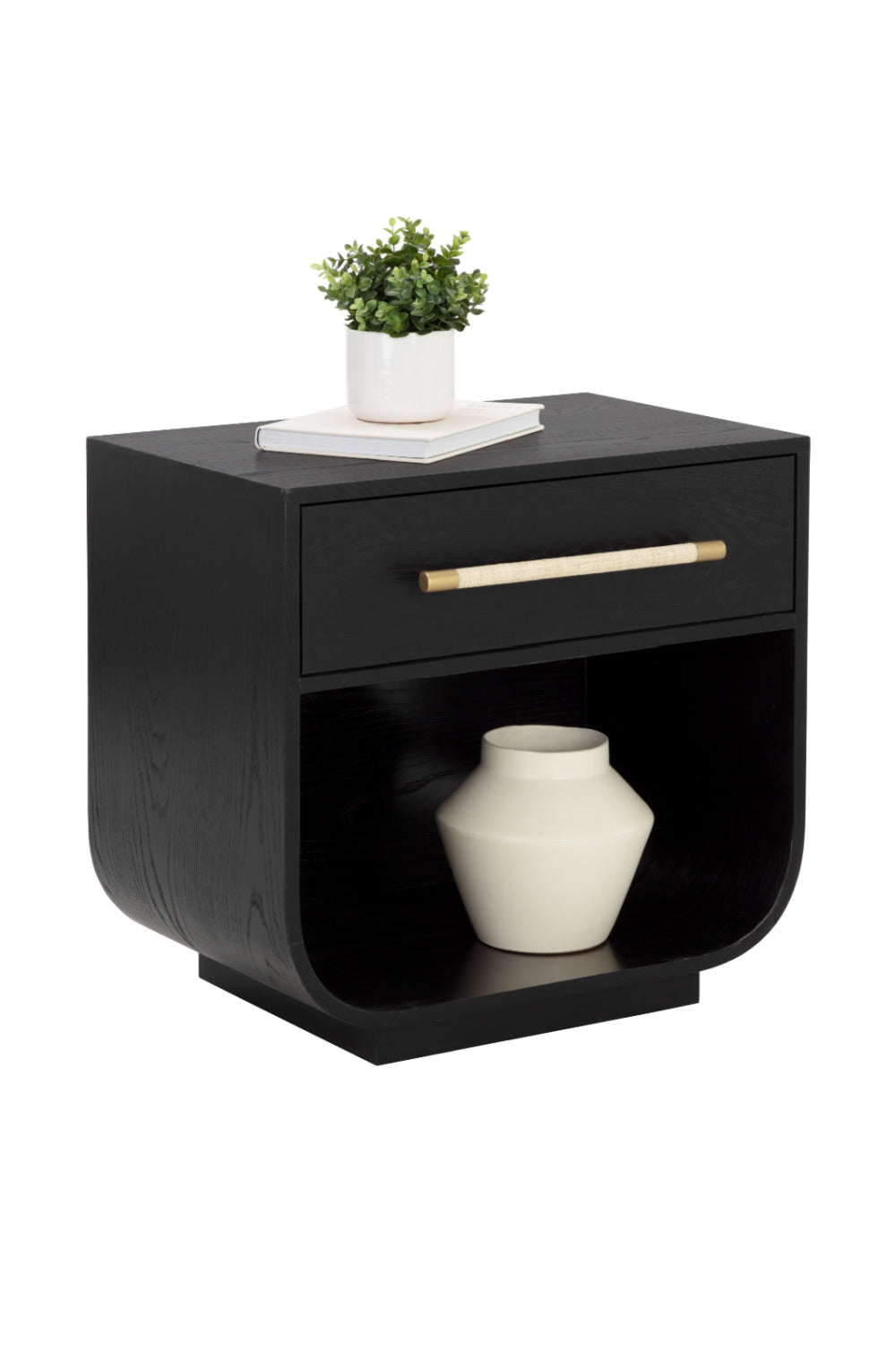 Modern Oak Curved Nightstand by Splendido Tarrant, alternate view 16