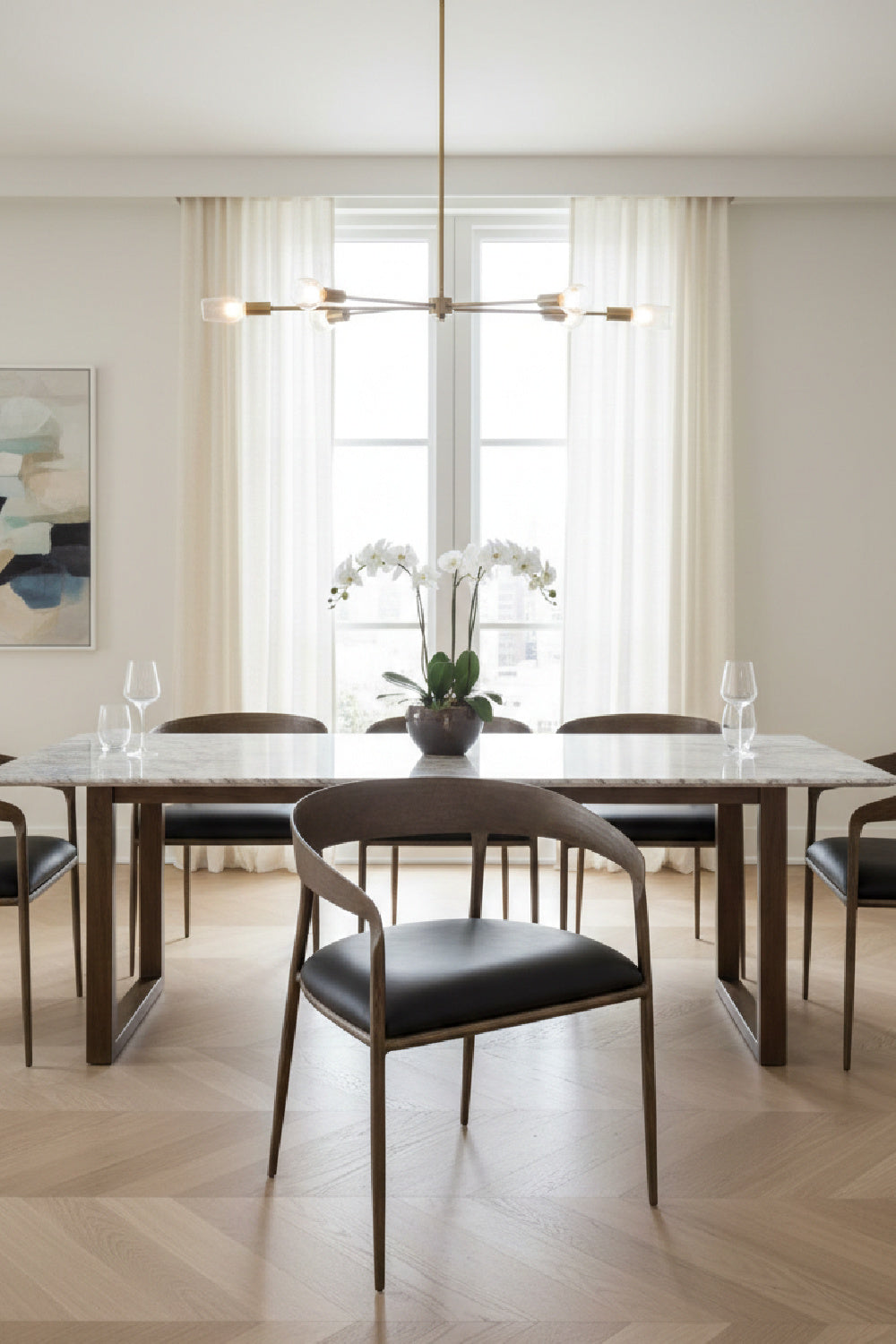 Modern European furniture - Antique Brass Framed Dining Chair - www.oroa.com