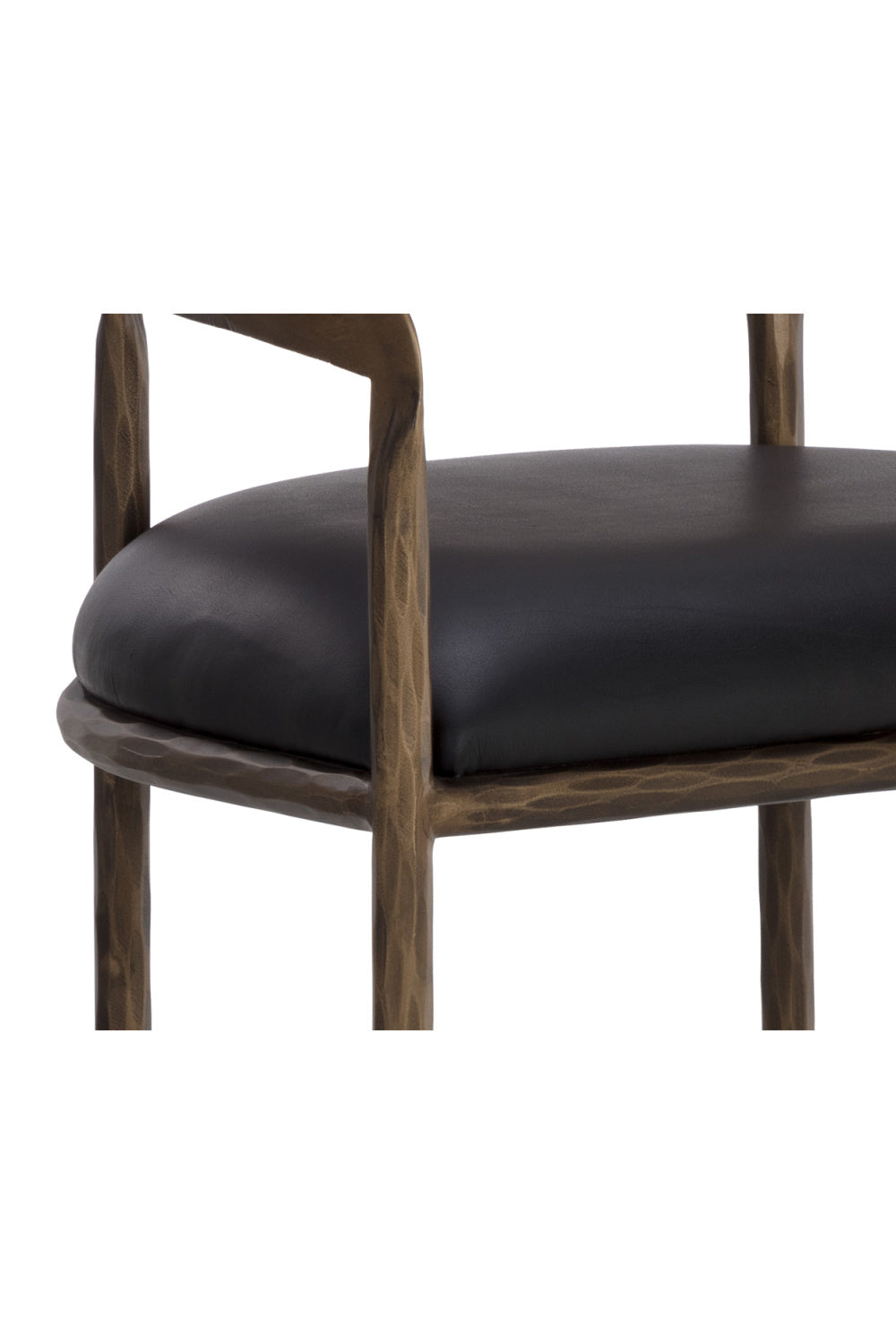 Hammered Metal Leather Bar Stool by Splendido Zanatta Barstool, alternate view 6