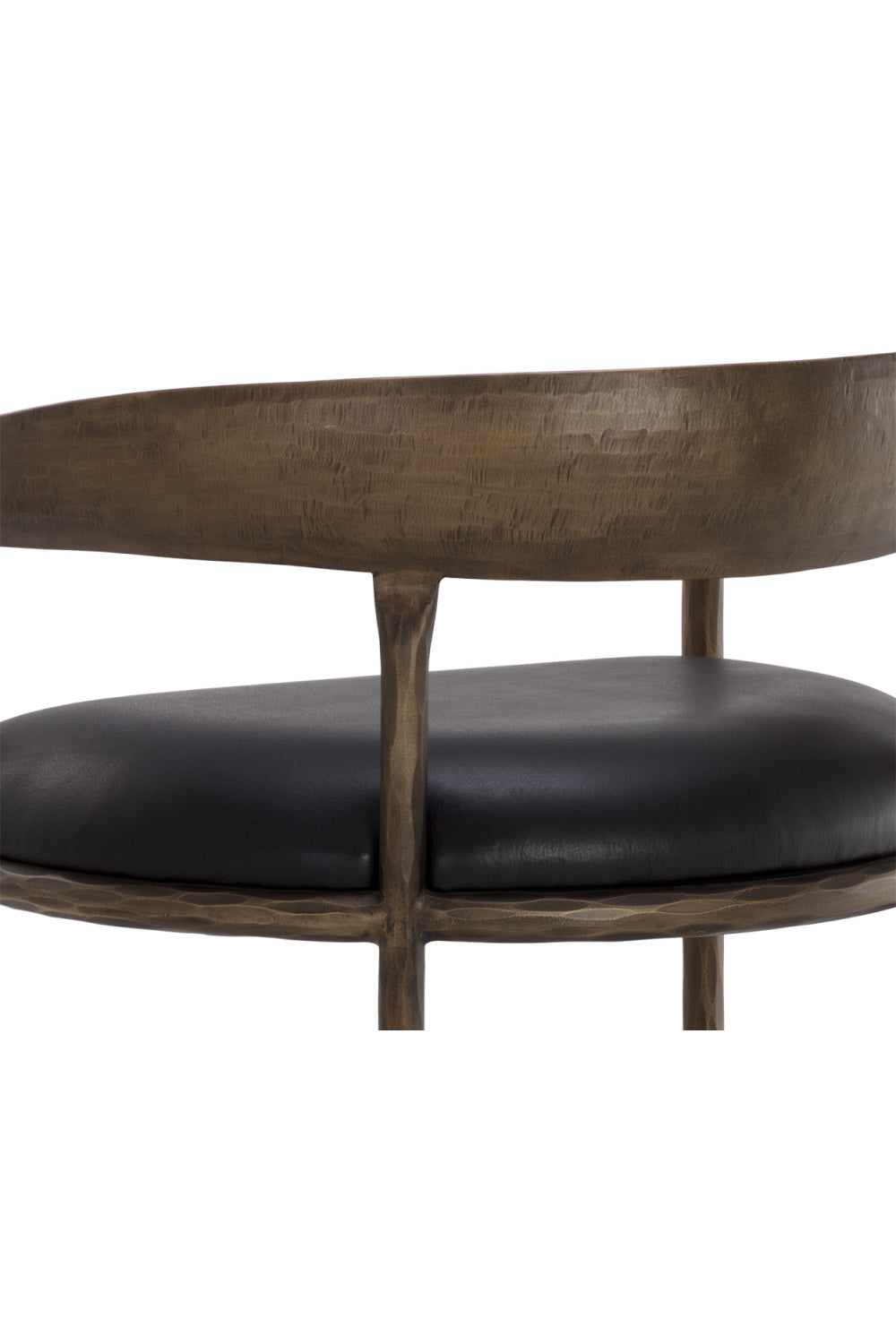 Hammered Metal Leather Bar Stool by Splendido Zanatta Barstool, alternate view 7