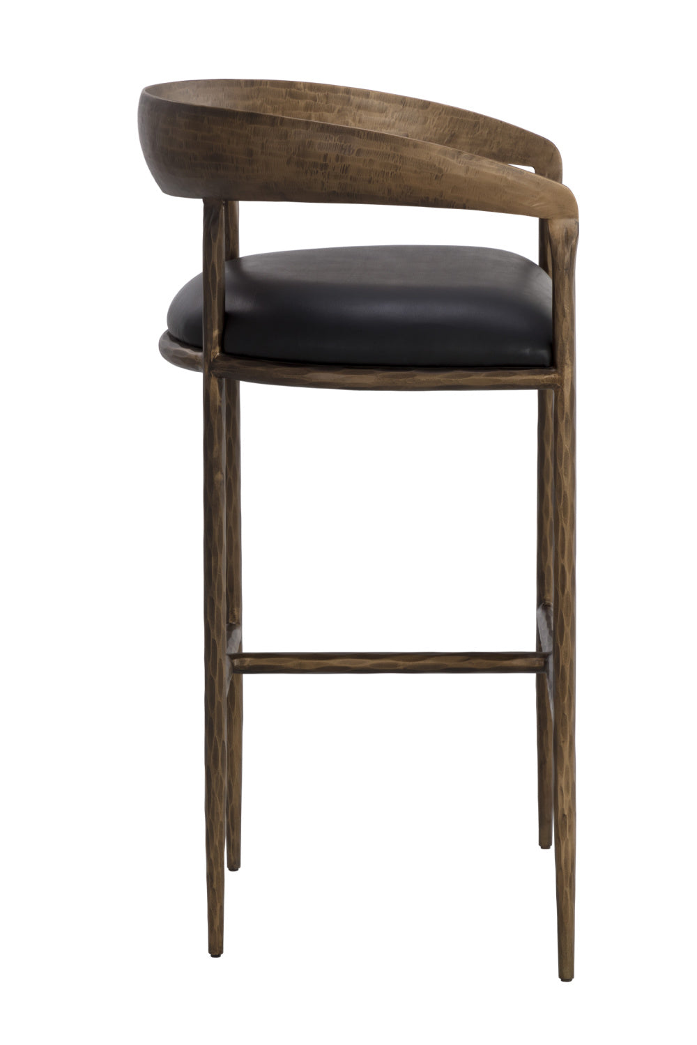 Hammered Metal Leather Bar Stool by Splendido Zanatta Barstool, alternate view 4