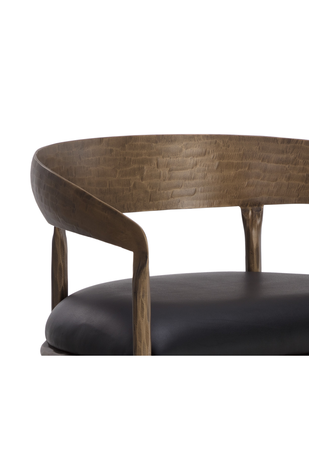 Hammered Metal Leather Bar Stool by Splendido Zanatta Barstool, alternate view 8