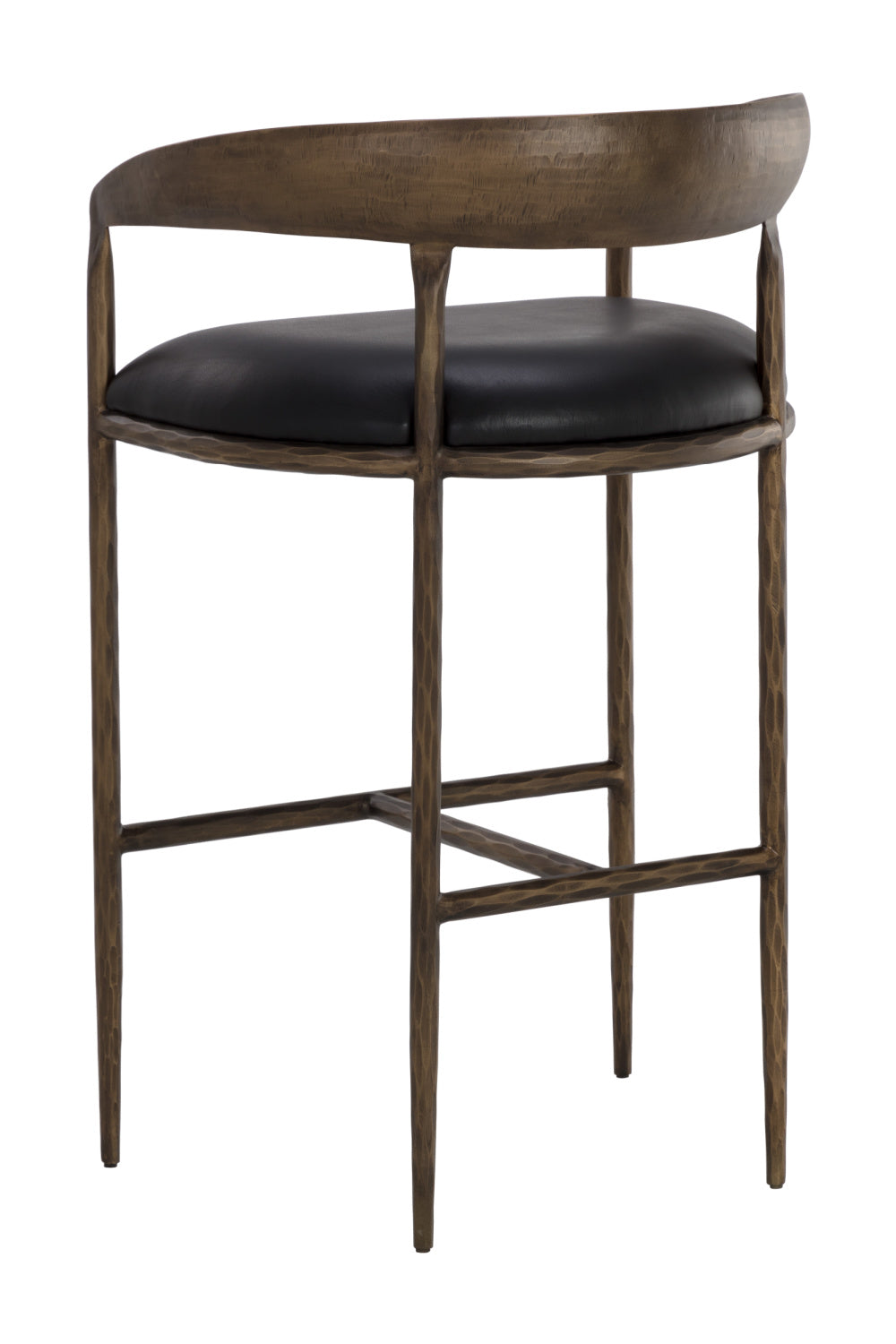Hammered Metal Leather Bar Stool by Splendido Zanatta Barstool, alternate view 5