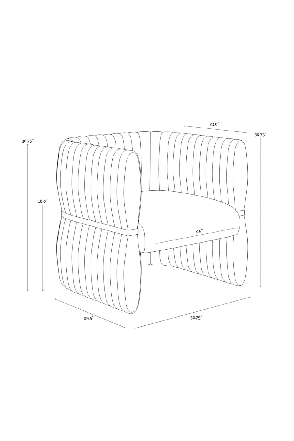 Leather Channeled Lounge Chair by Splendido Tryor Accent Chair, alternate view 12