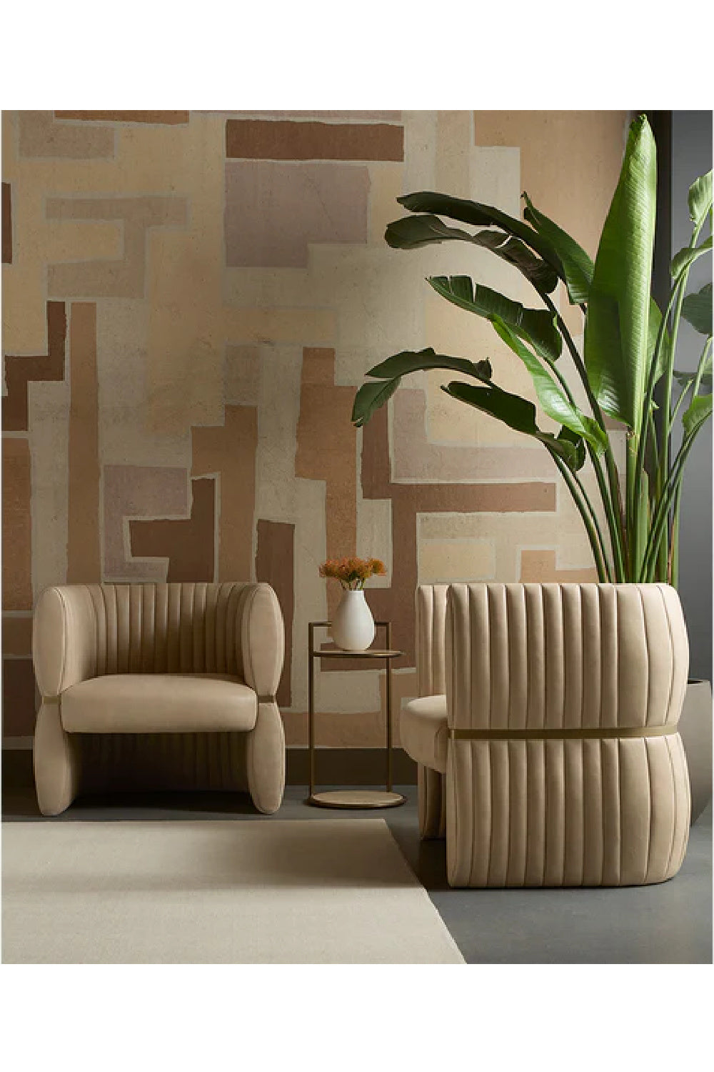 Leather Channeled Lounge Chair by Splendido Tryor Accent Chair, alternate view 13