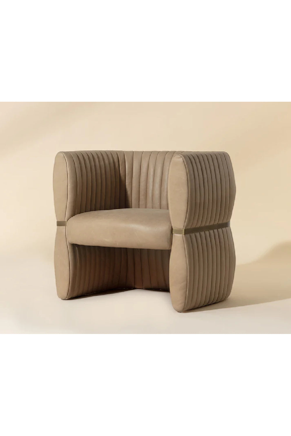 Leather Channeled Lounge Chair by Splendido Tryor Accent Chair, alternate view 11
