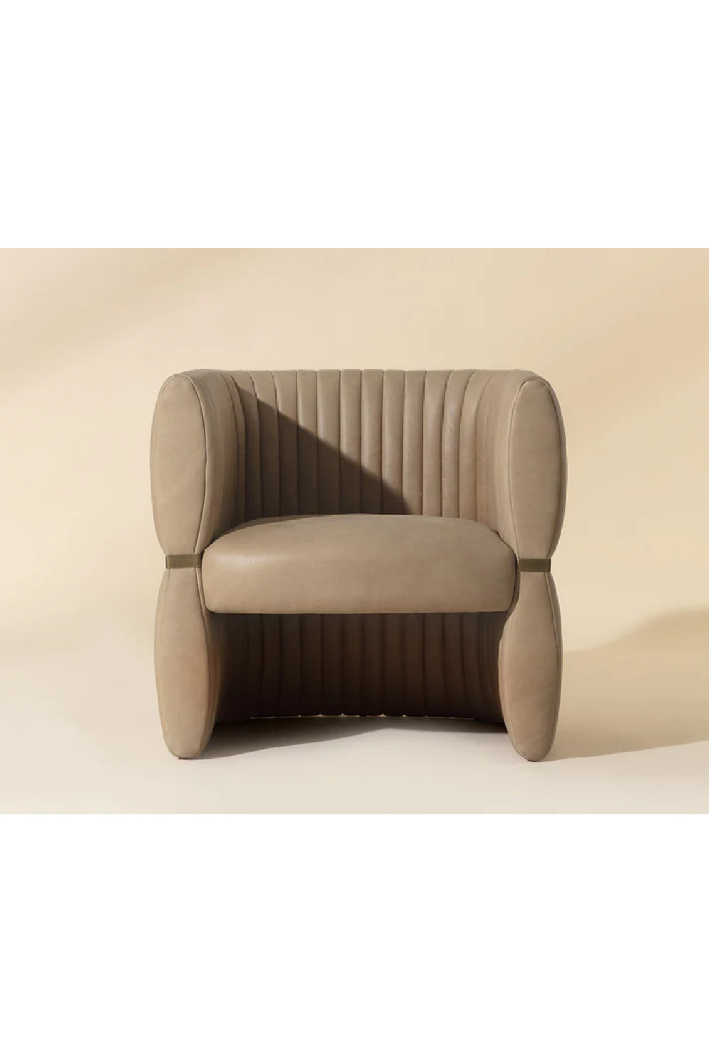 Leather Channeled Lounge Chair by Splendido Tryor Accent Chair, alternate view 9