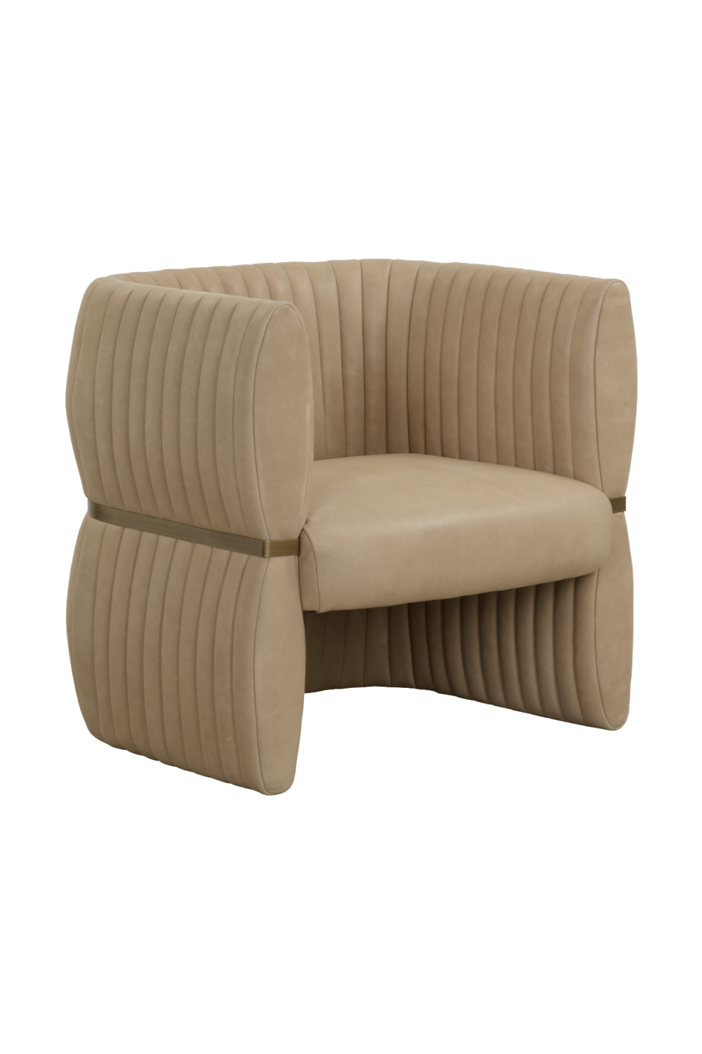 Leather Channeled Lounge Chair by Splendido Tryor Accent Chair