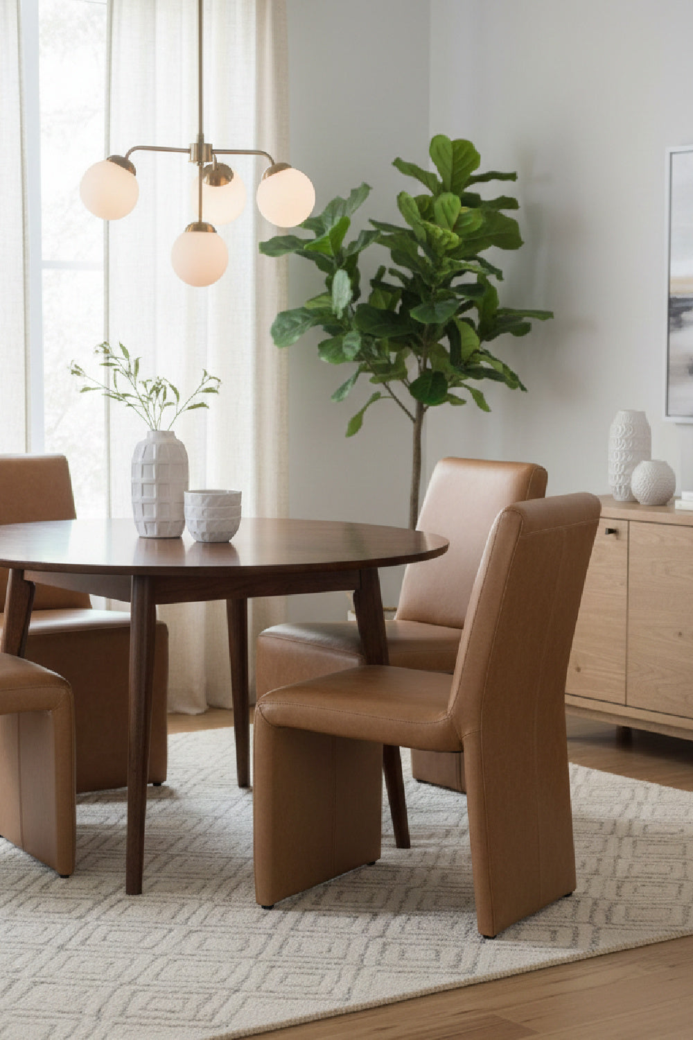 Brown Leather Dining Chair by Splendido Cascata, alternate view 2