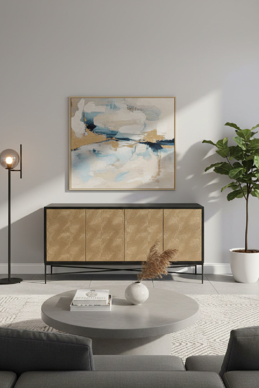 Gold 4-Door Sideboard by Splendido Algarve, alternate view 2