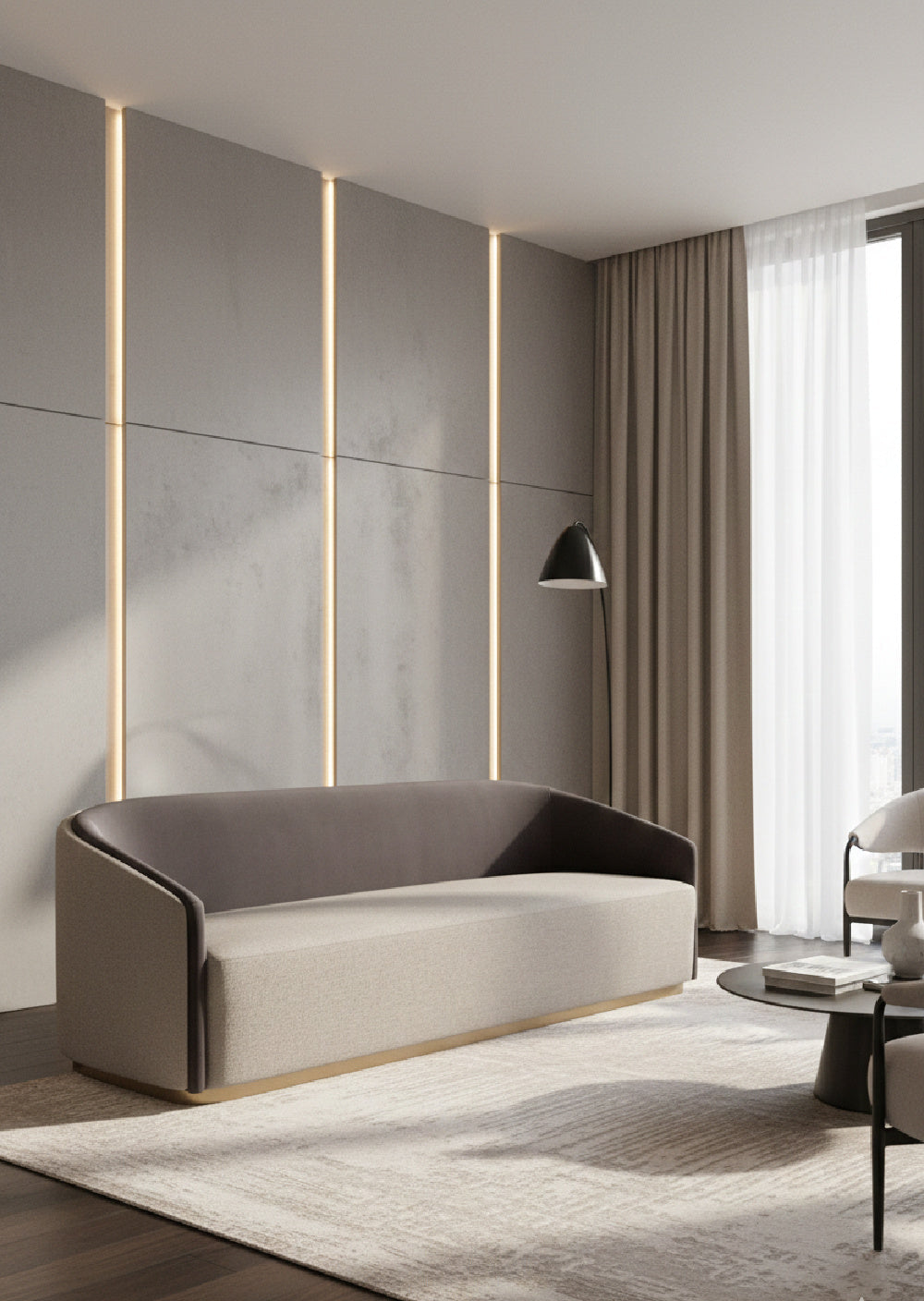 Modern European furniture - Gray Backrest Sofa - www.oroa.com