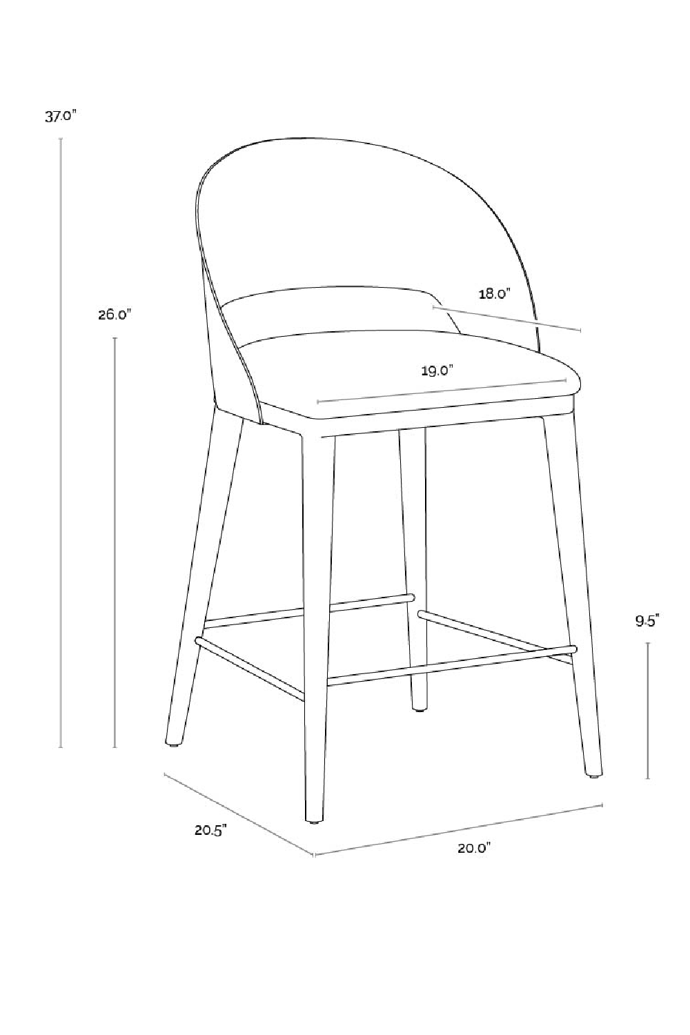 Modern Metal Counter Stool by Splendido Dezirae, alternate view 20