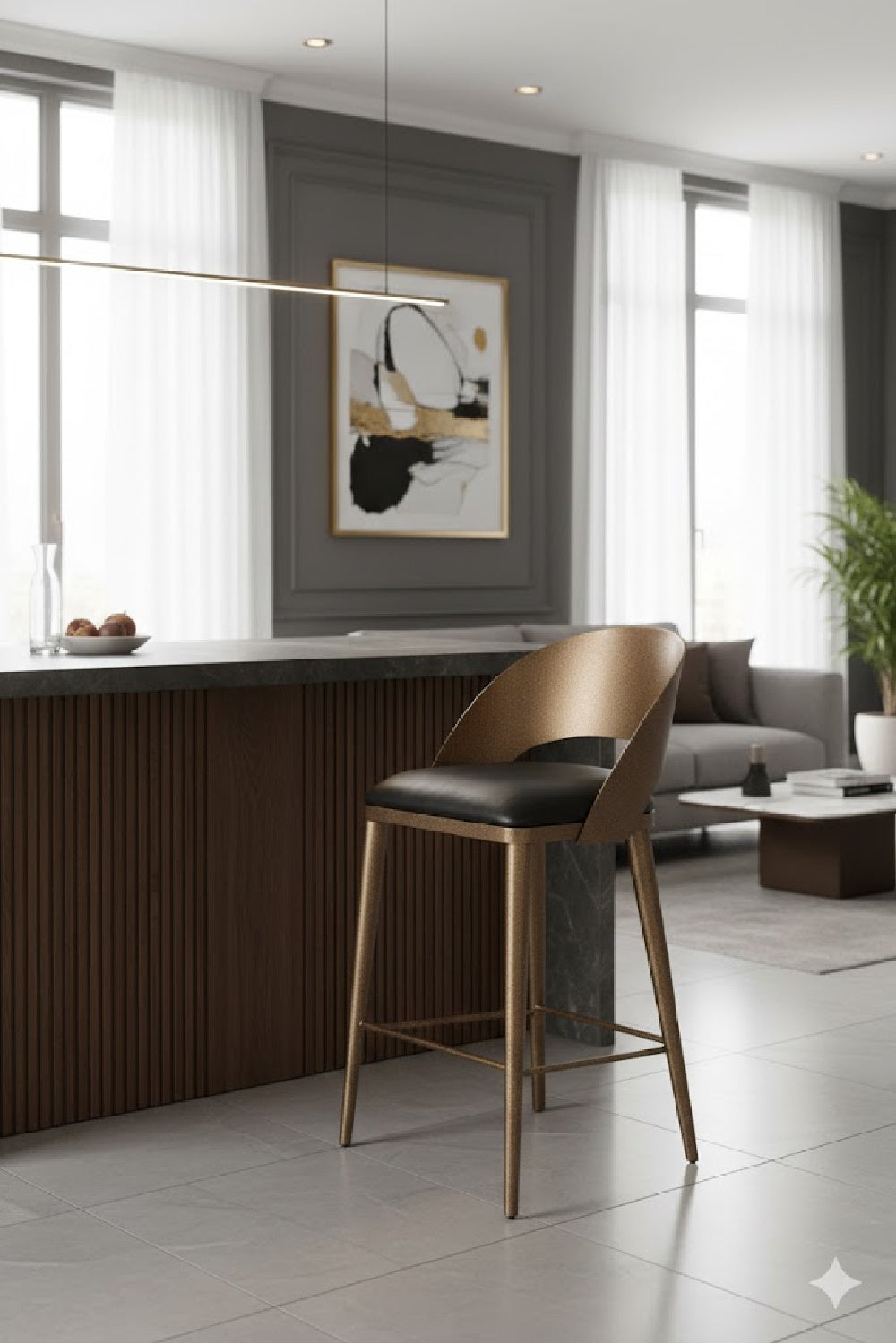 Modern Metal Counter Stool by Splendido Dezirae, alternate view 13