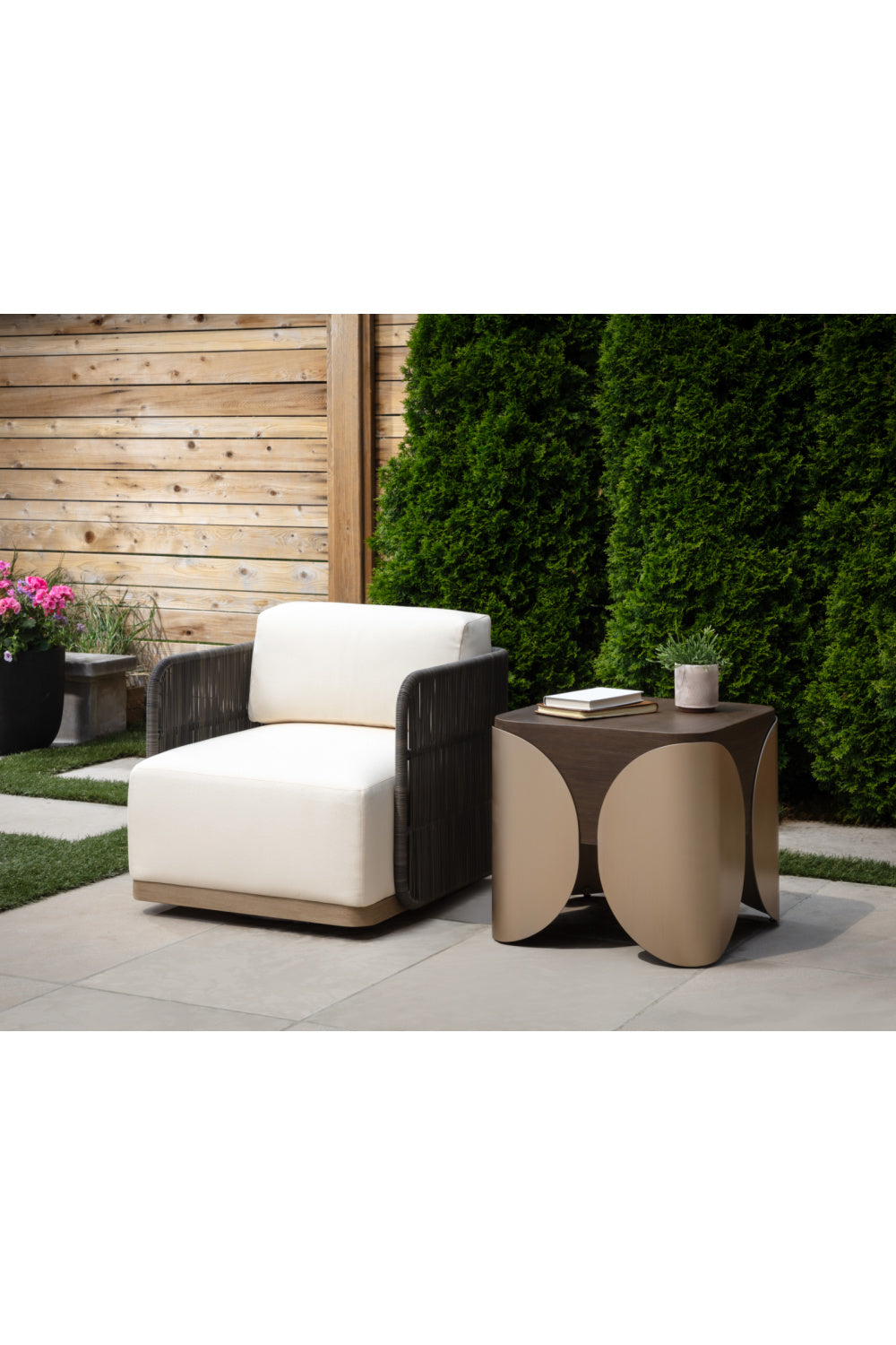 Gray Polyrod Indoor/Outdoor Swivel Chair by Splendido Ravenna Outdoor Lounge Chair, alternate view 11