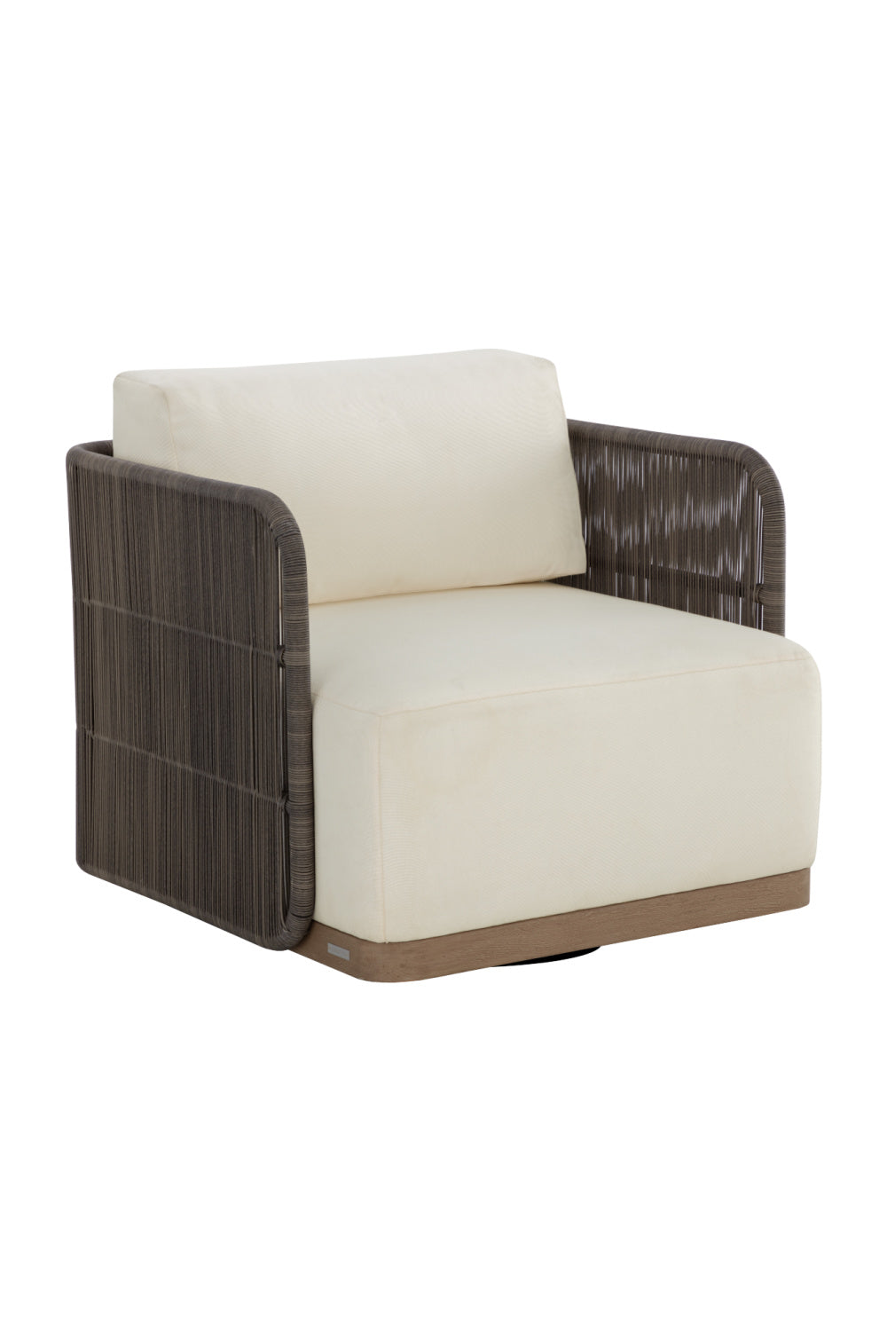 Gray Polyrod Indoor/Outdoor Swivel Chair by Splendido Ravenna Outdoor Lounge Chair