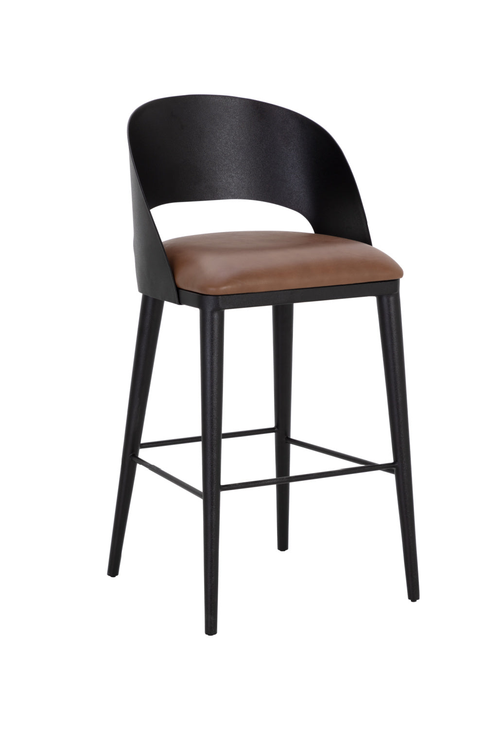 Brown Leather Seat Bar Stool by Splendido Dezirae Barstool