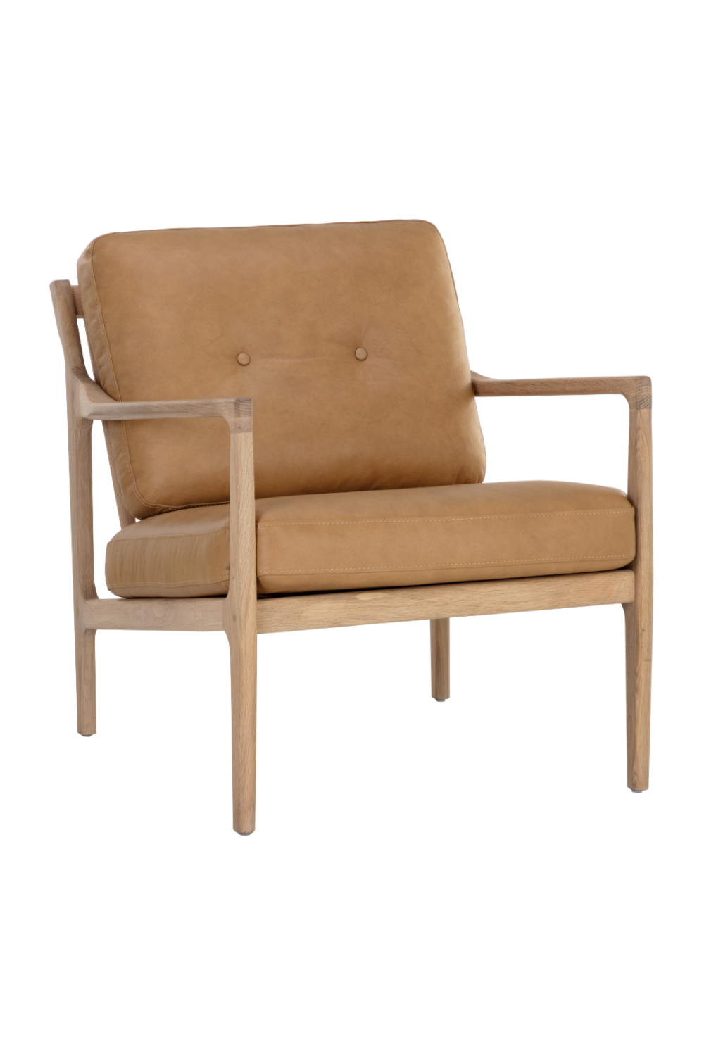 Button-Tufted Leather Lounge Chair by Splendido Gilmore Accent Chair