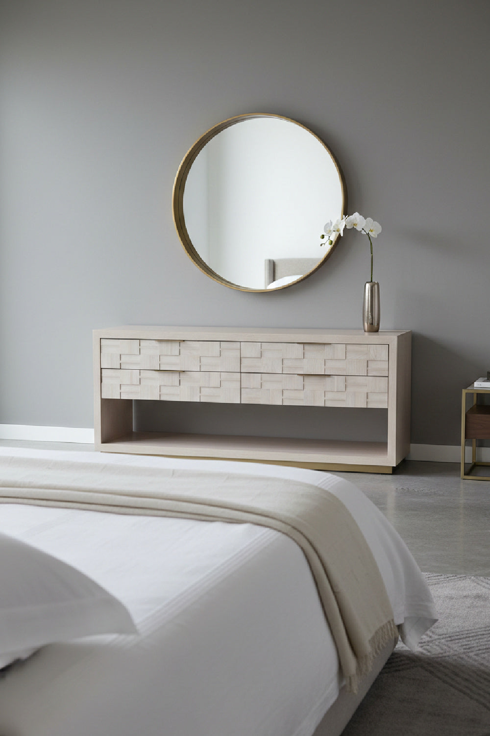 Oak Wood Tile 4-Drawer Dresser by Splendido Akava, alternate view 2