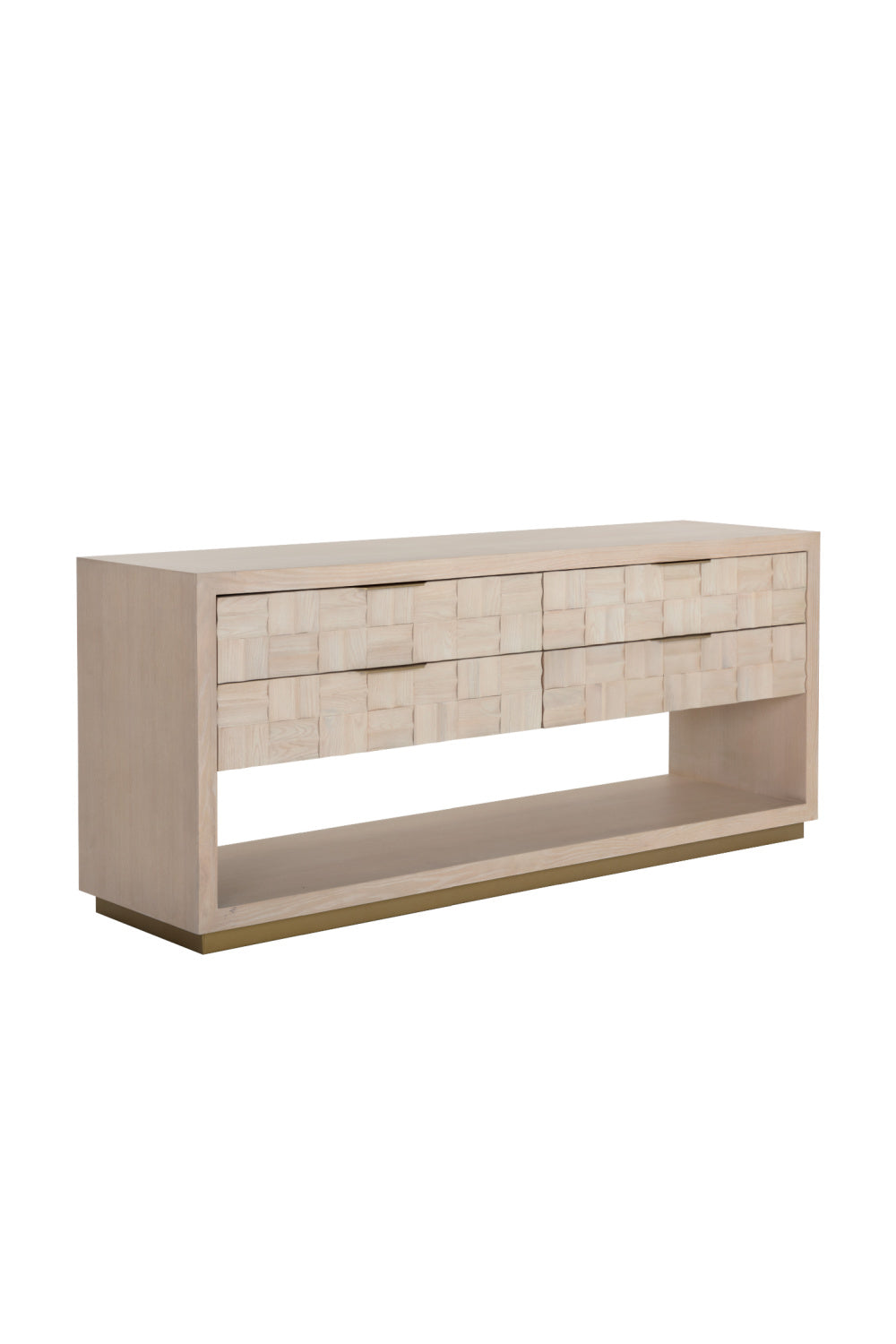Oak Wood Tile 4-Drawer Dresser by Splendido Akava, alternate view 3