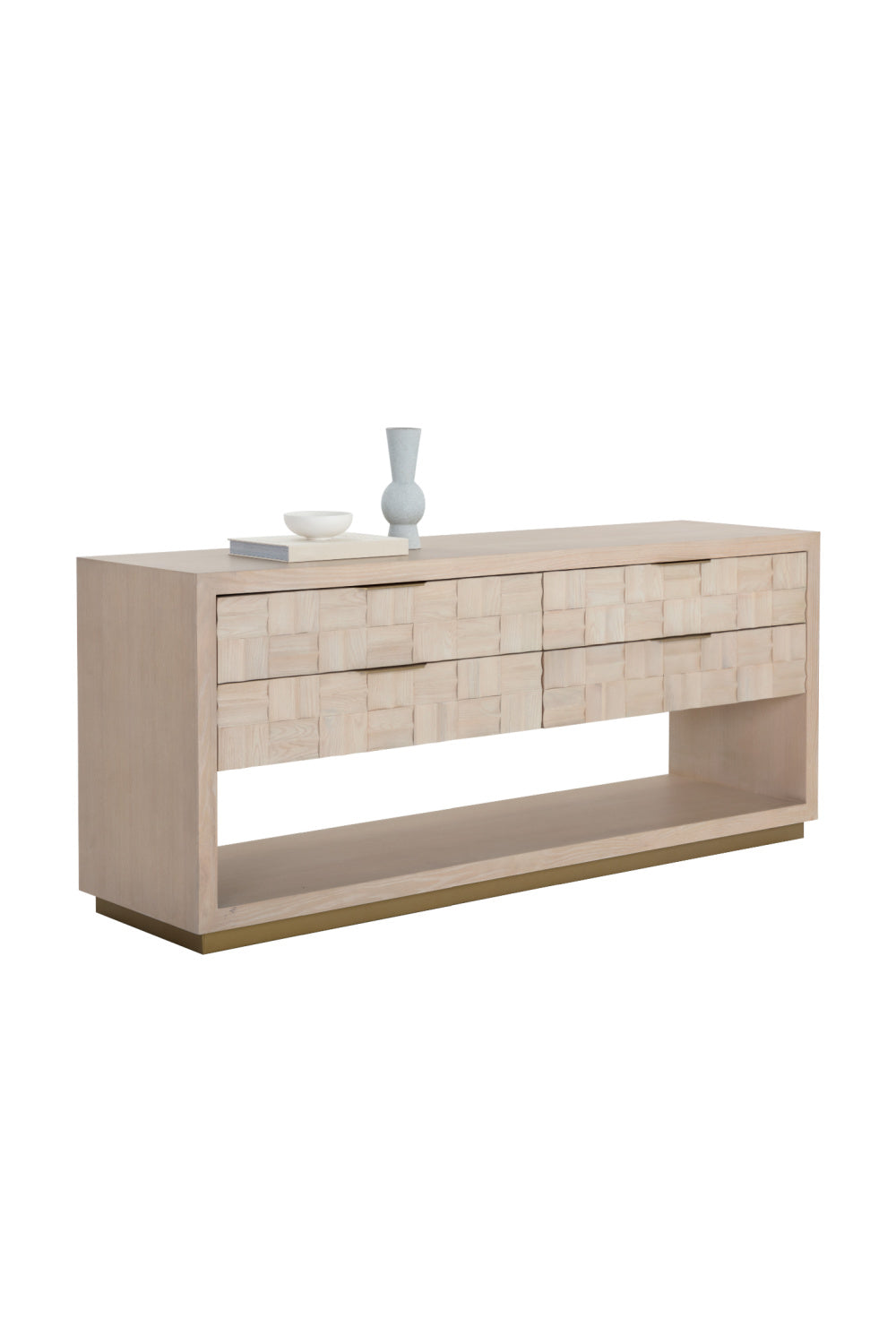 Oak Wood Tile 4-Drawer Dresser by Splendido Akava, alternate view 5
