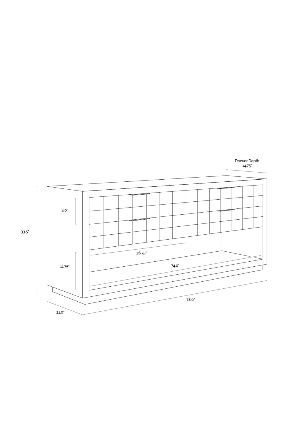 Oak Wood Tile 4-Drawer Dresser by Splendido Akava, alternate view 9