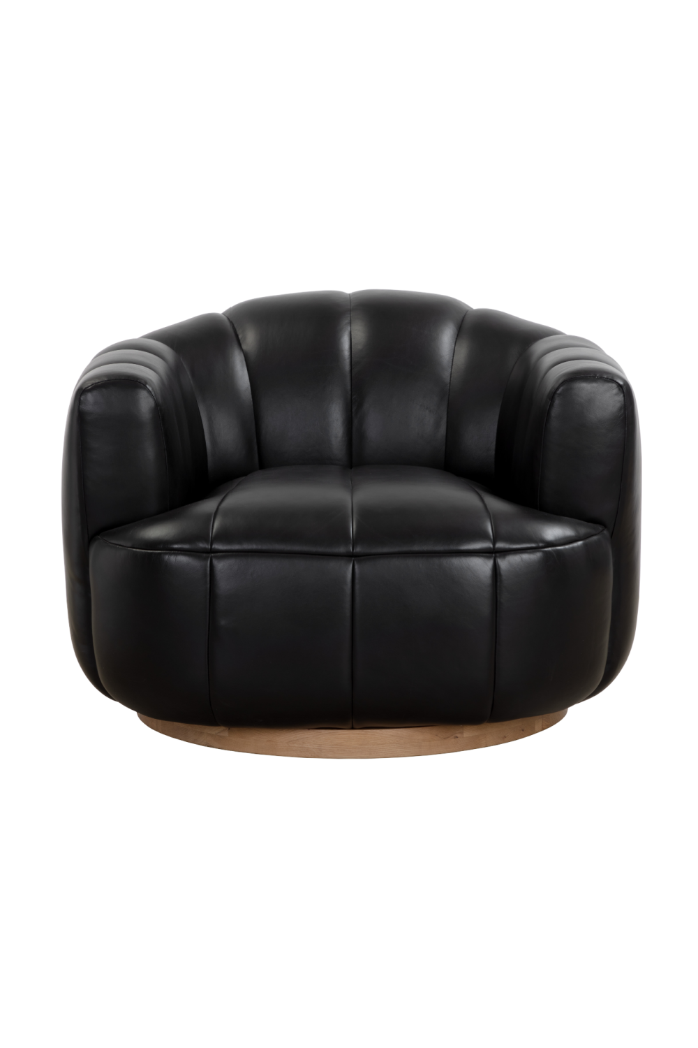 Oak Base Barrel Swivel Armchair | Splendido Tadeo