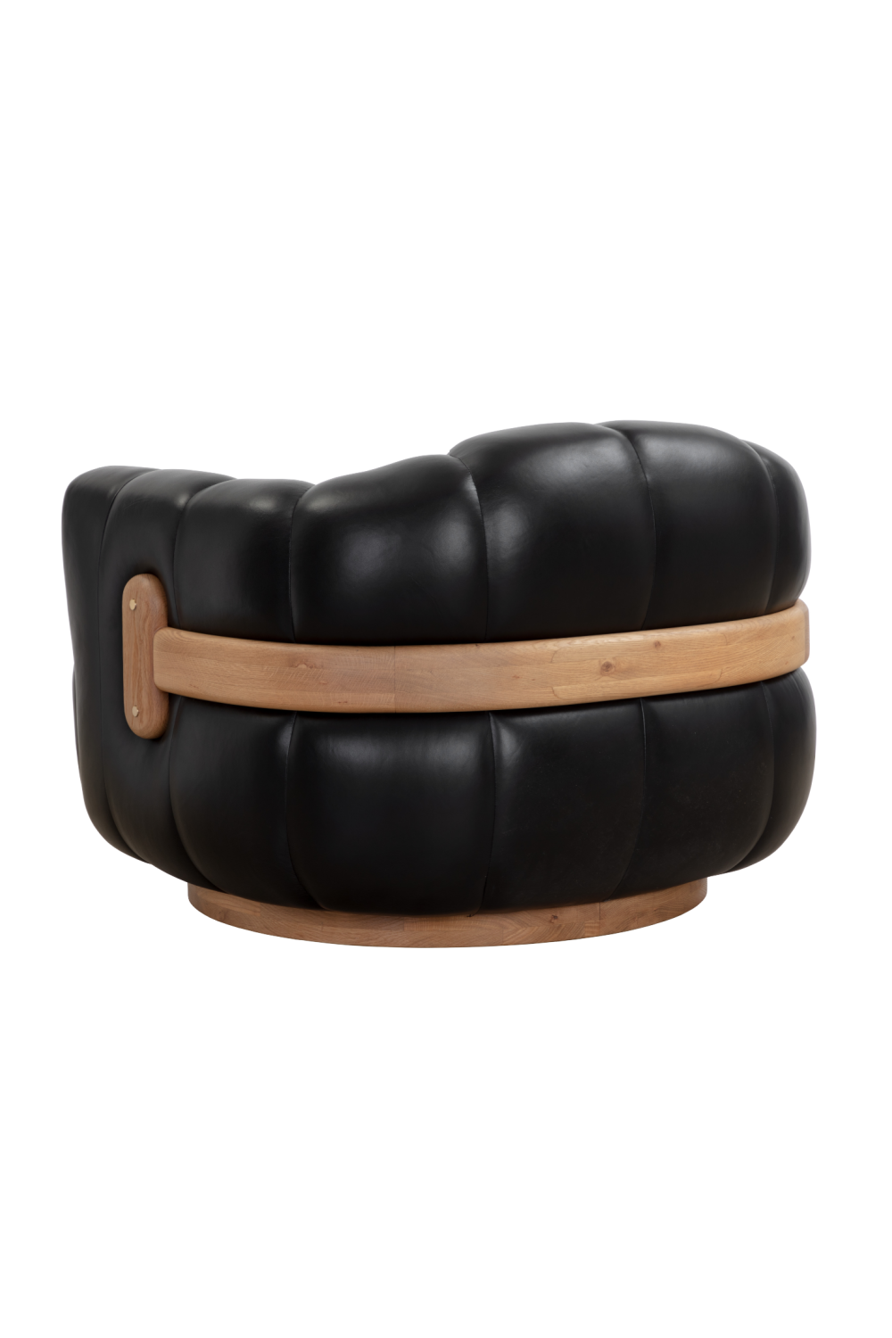 Oak Base Barrel Swivel Armchair by Splendido Tadeo Accent Chair, alternate view 18