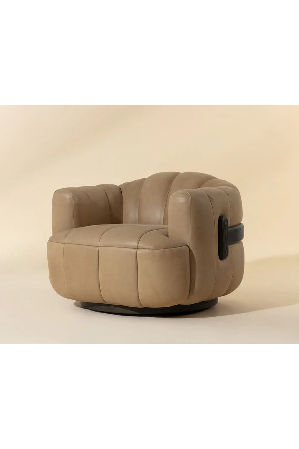 Oak Base Barrel Swivel Armchair by Splendido Tadeo Accent Chair, alternate view 11