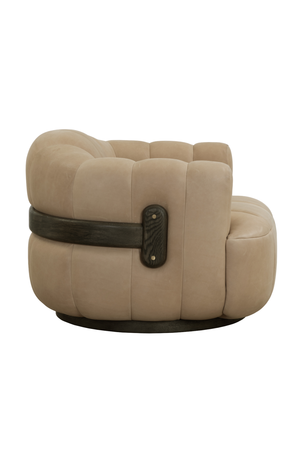 Oak Base Barrel Swivel Armchair | Splendido Tadeo