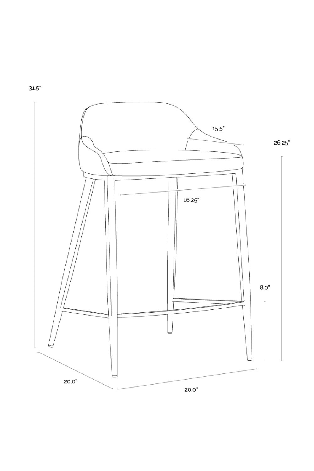 Low-Back Leather-Look Counter Stool by Splendido Astra, alternate view 27