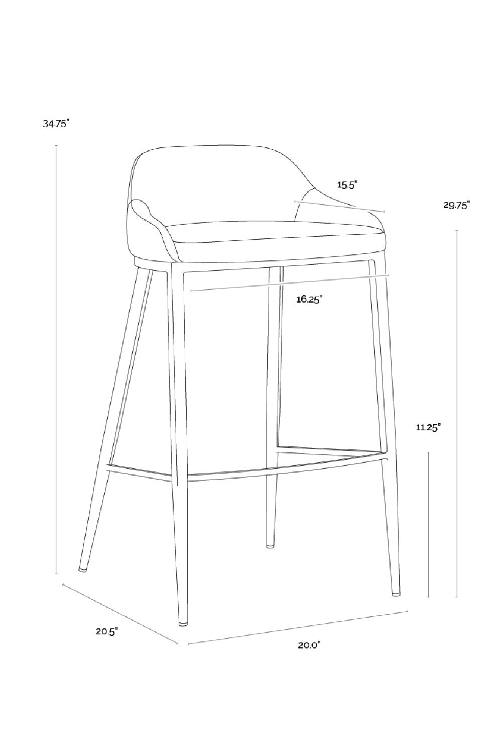 Low-Back Leather Look Bar Stool by Splendido Astra Barstool, alternate view 12
