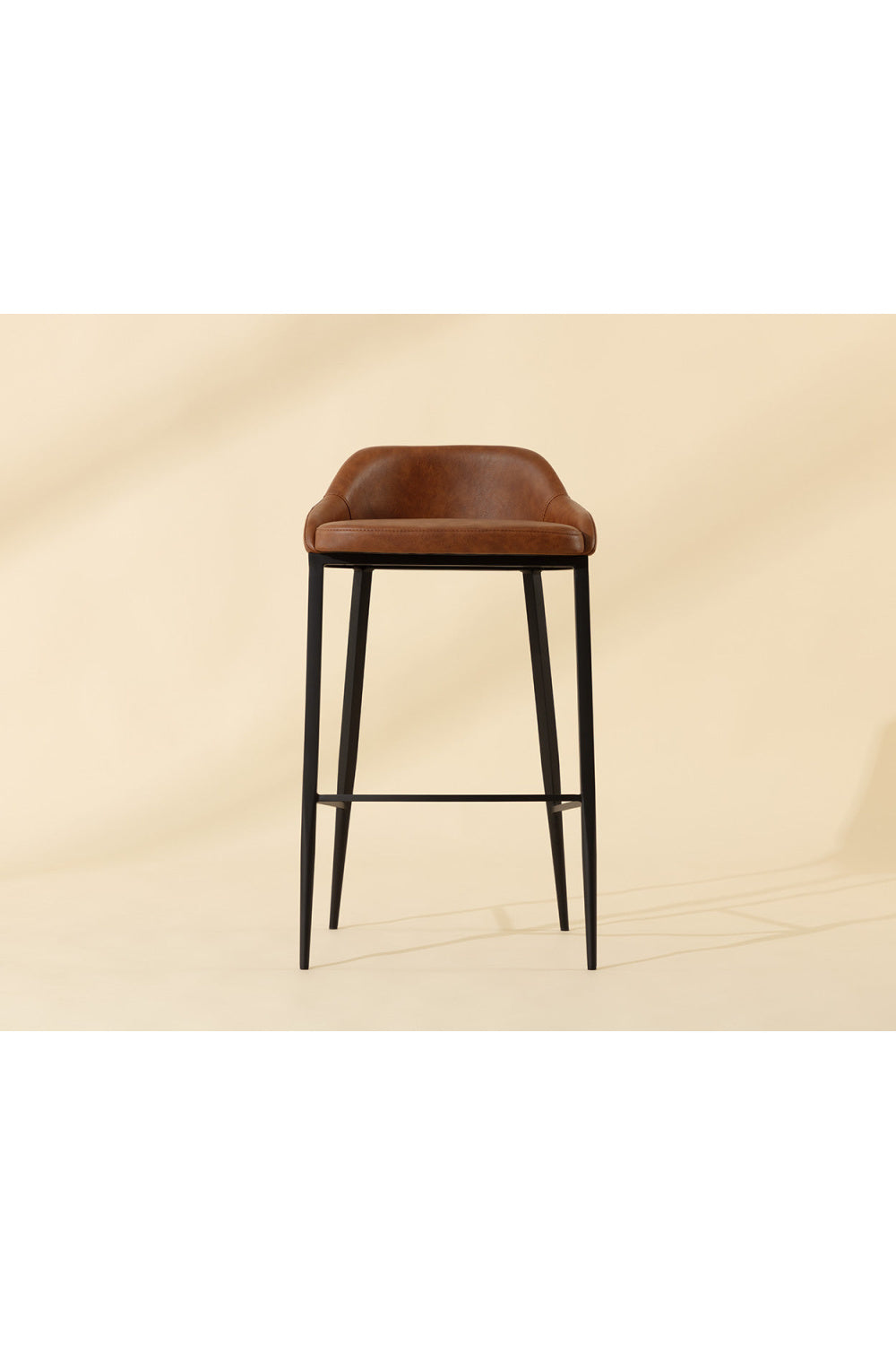 Modern European furniture - Low-Back Leather Look Bar Stool - www.oroa.com
