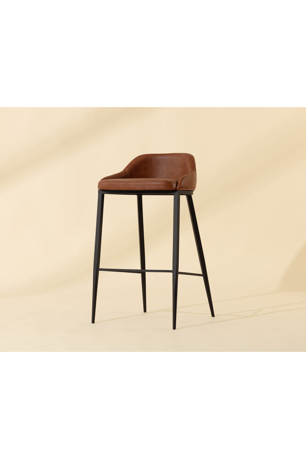Modern European furniture - Low-Back Leather Look Bar Stool - www.oroa.com
