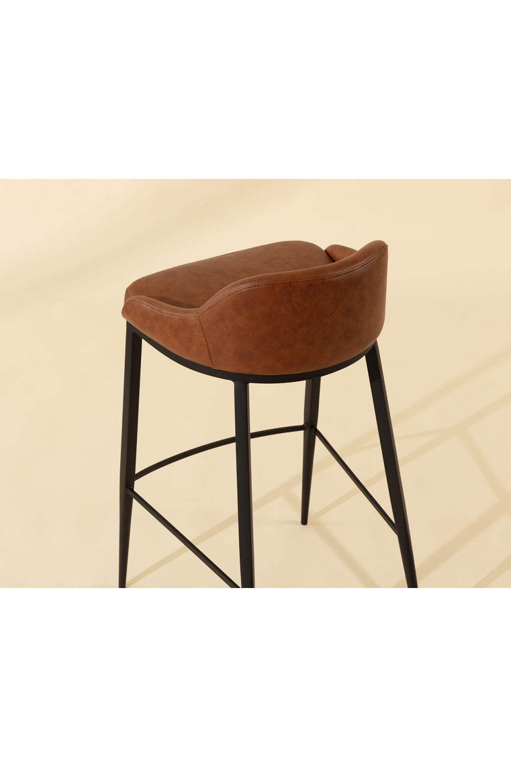 Modern European furniture - Low-Back Leather Look Bar Stool - www.oroa.com