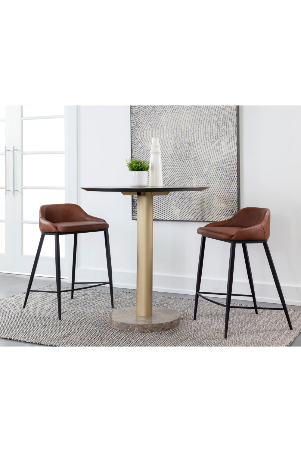 Low-Back Leather-Look Counter Stool by Splendido Astra, alternate view 17