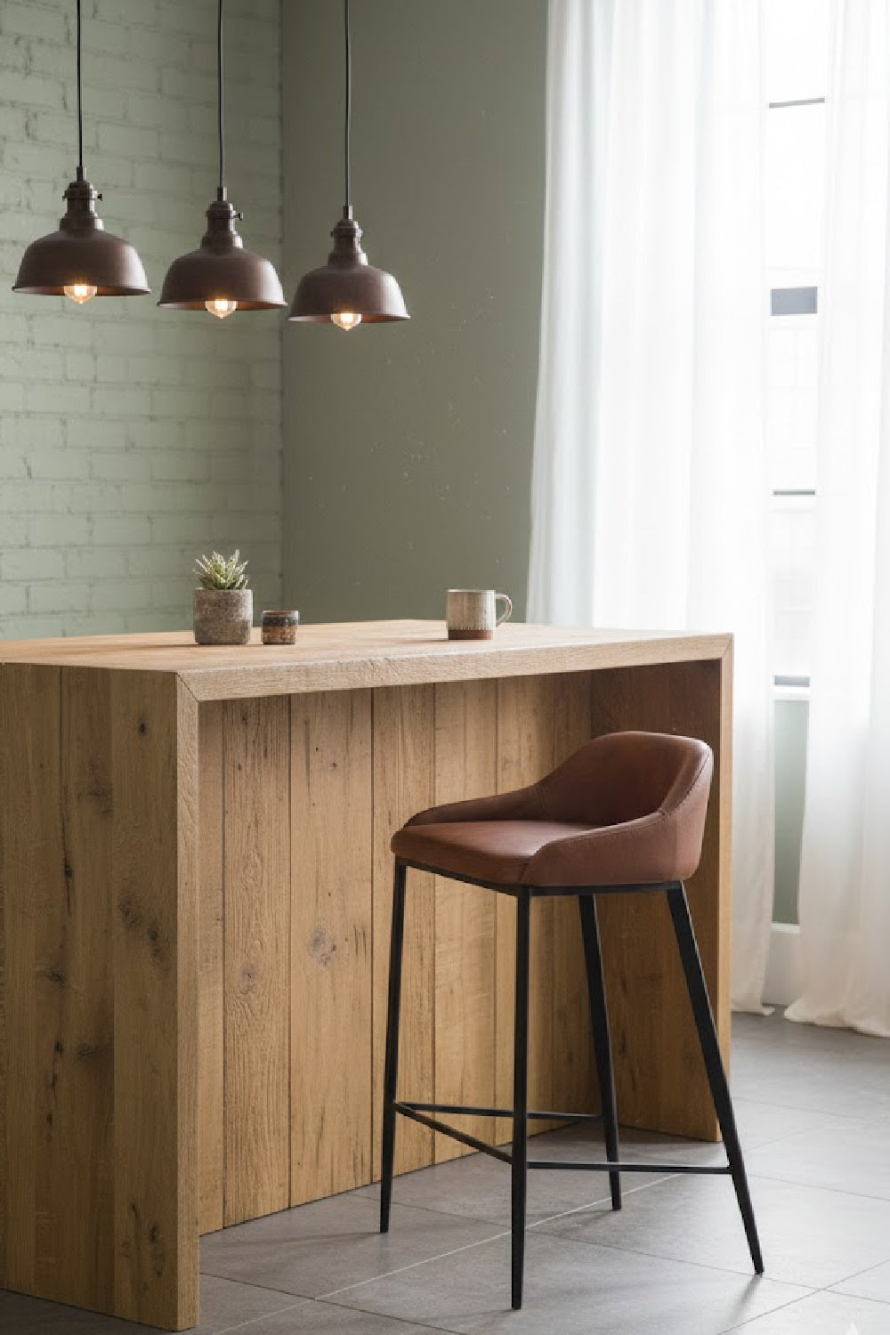 Low-Back Leather-Look Counter Stool by Splendido Astra, alternate view 18