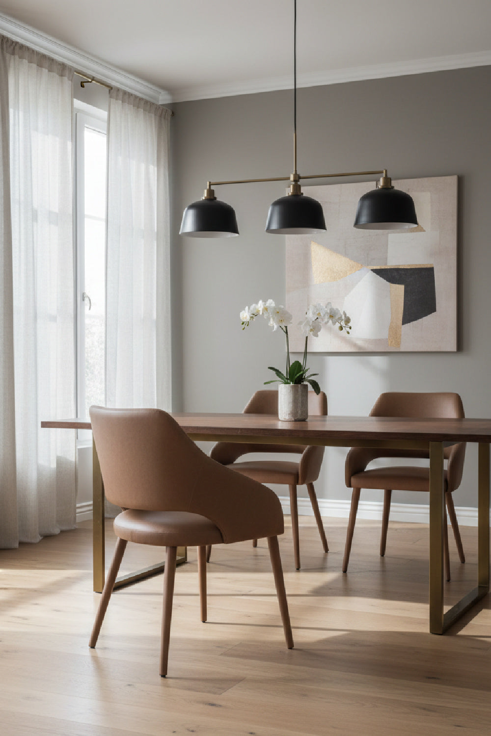 Modern European furniture - Monochromatic Leather Dining Chair - www.oroa.com