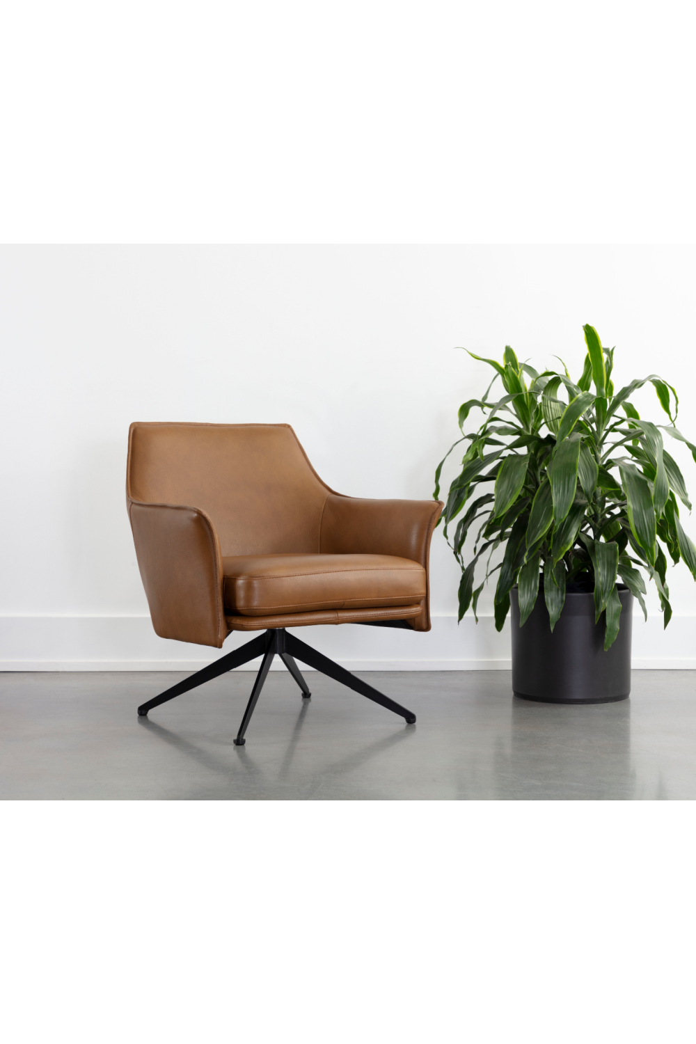 Swivel Leather Lounge Chair by Splendido Crosby Accent Chair, alternate view 10