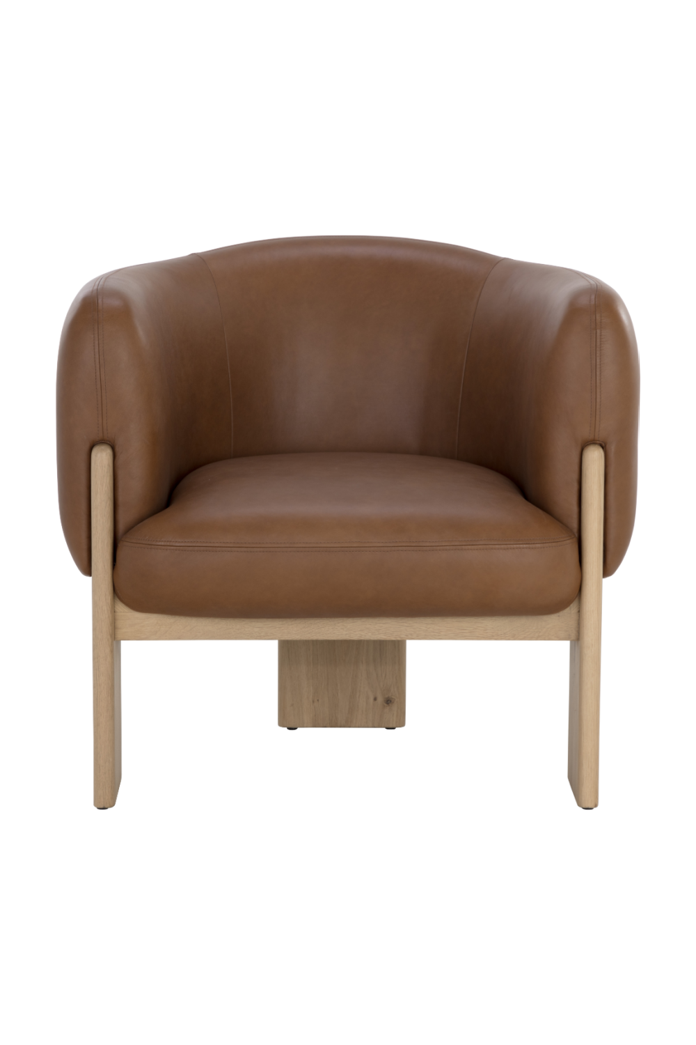 Brown Leather Curved Lounge Chair | Splendido Trine