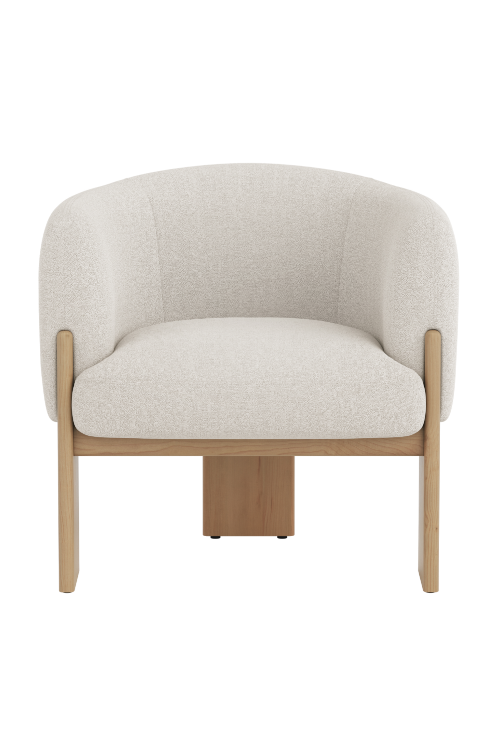 Cream Fabric Curved Lounge Chair by Splendido Trine Accent Chair, alternate view 3