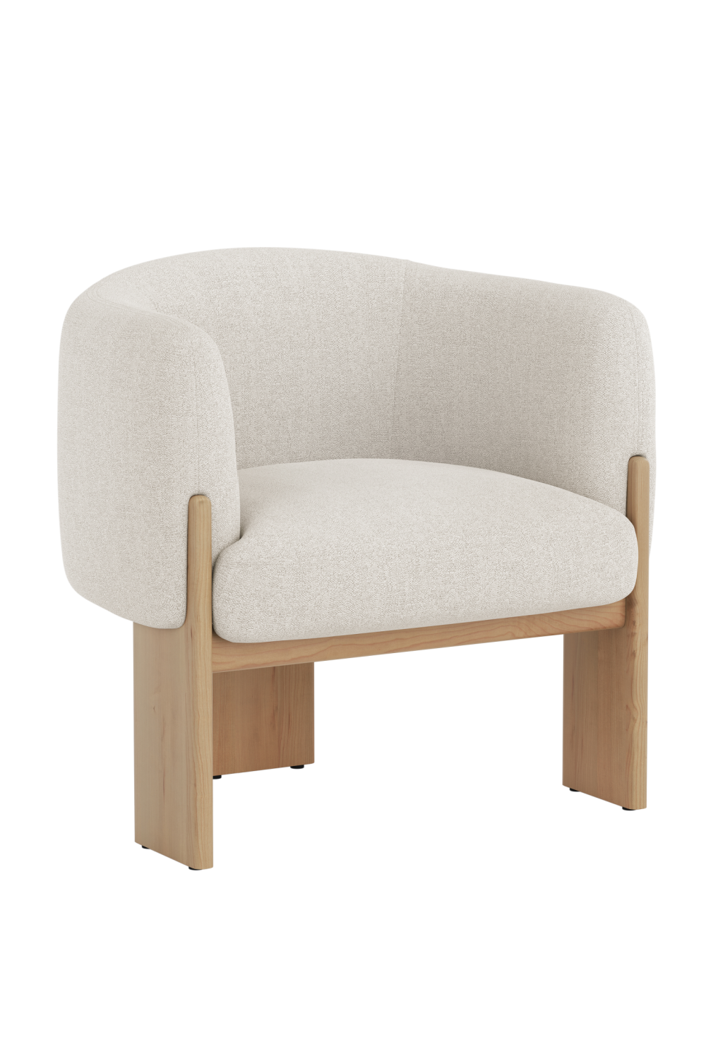 Cream Fabric Curved Lounge Chair by Splendido Trine Accent Chair