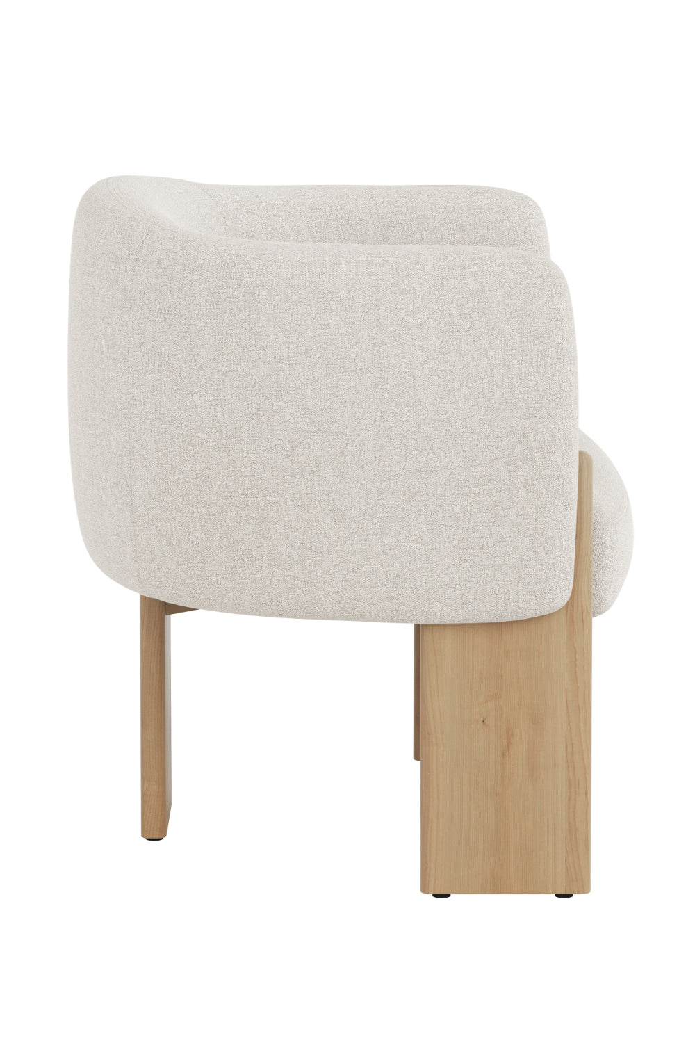 Cream Fabric Curved Lounge Chair by Splendido Trine Accent Chair, alternate view 4