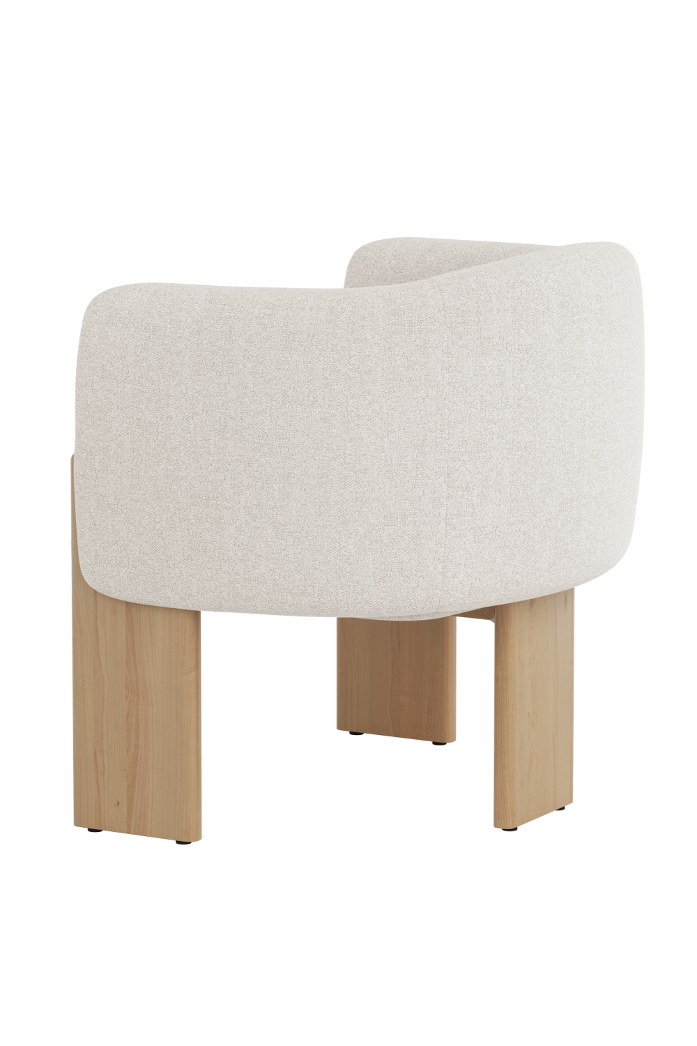 Cream Fabric Curved Lounge Chair by Splendido Trine Accent Chair, alternate view 5