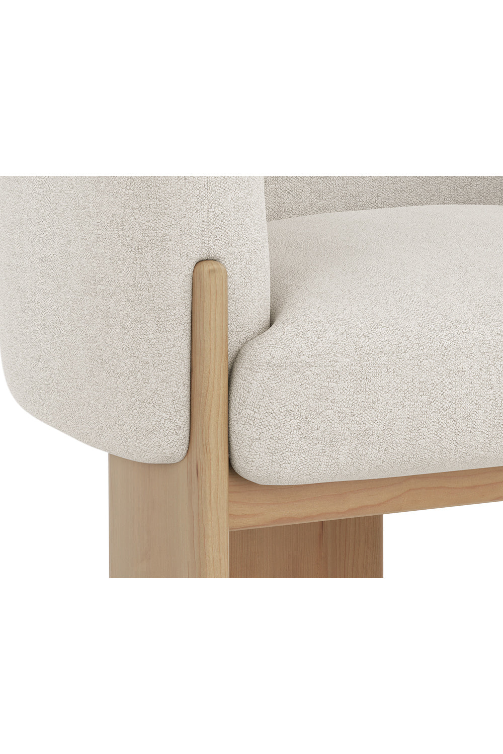 Cream Fabric Curved Lounge Chair by Splendido Trine Accent Chair, alternate view 8