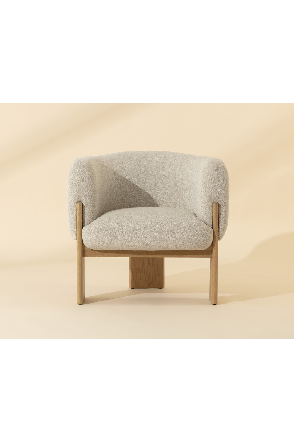 Cream Fabric Curved Lounge Chair by Splendido Trine Accent Chair, alternate view 9
